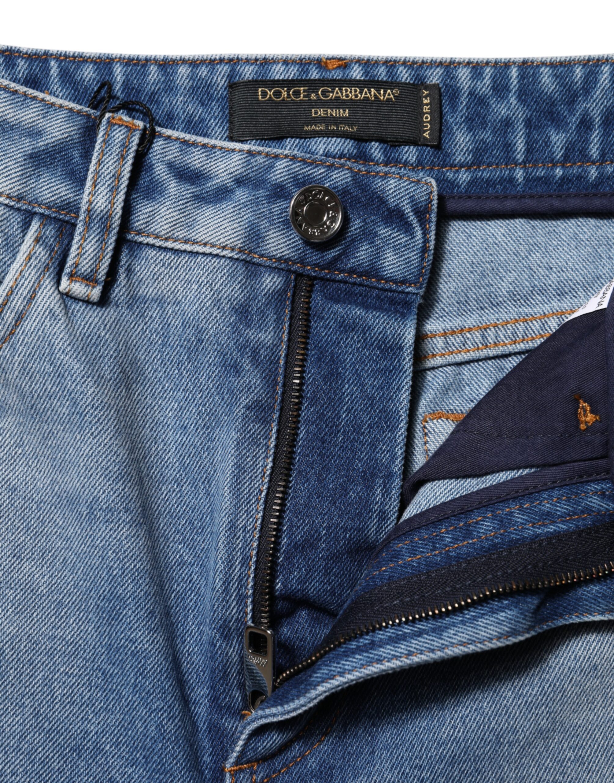 Dolce & Gabbana Blue Washed Skinny High Waist Denim Jeans - Image 4