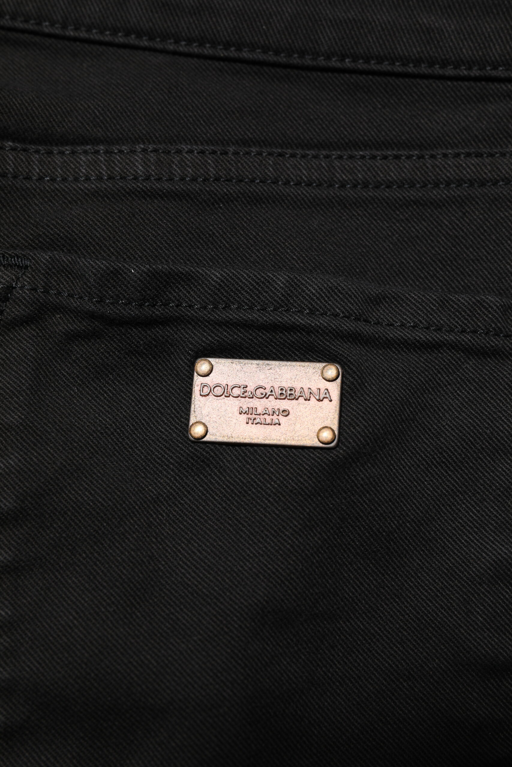 Dolce & Gabbana Black Cotton Logo Skinny Mid Waist Denim Jeans - Image 5
