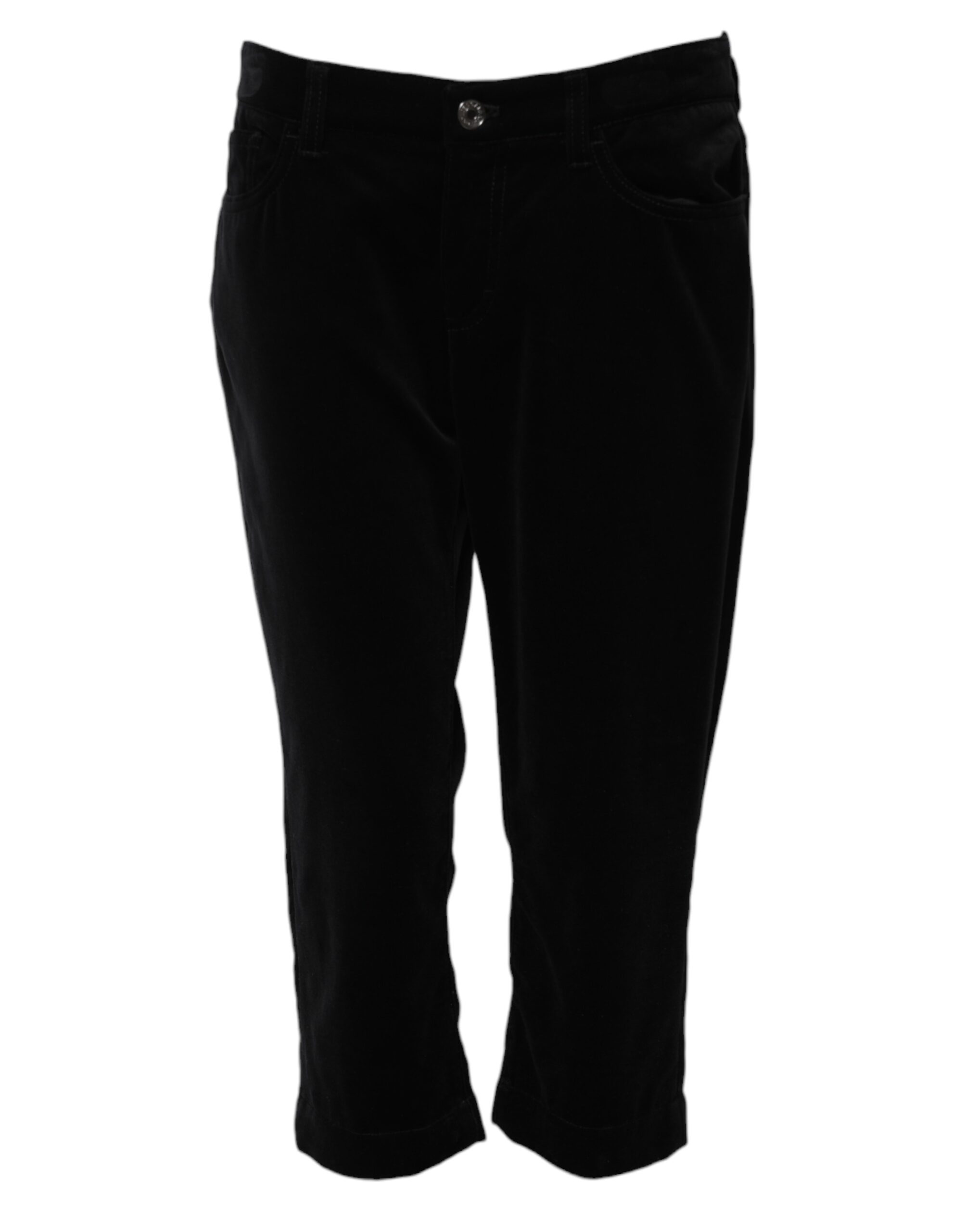 Dolce & Gabbana Black Cotton Skinny Capri Cropped Denim Jeans - Image 2
