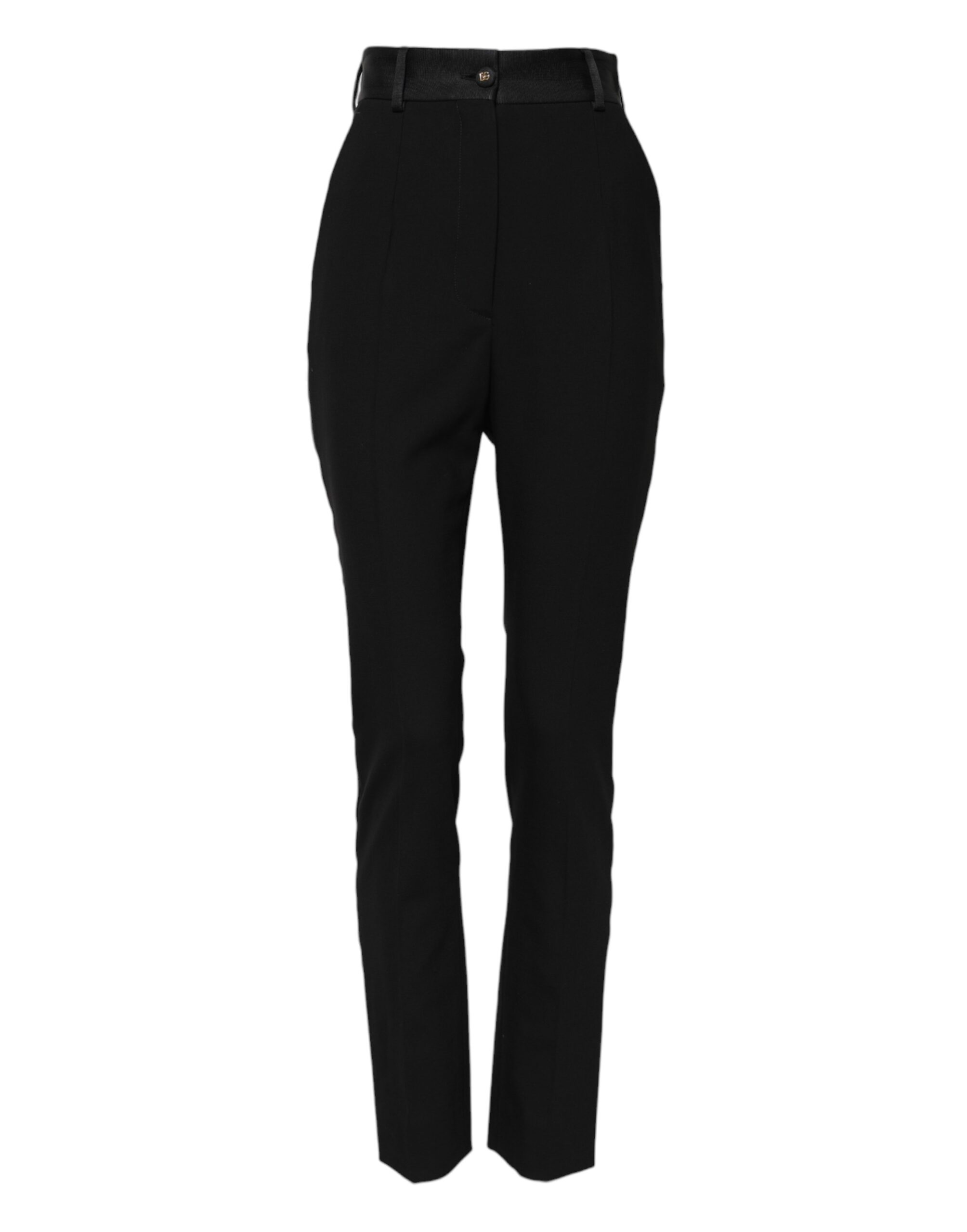 Dolce & Gabbana Black Wool High Waist Skinny Pants - Image 2