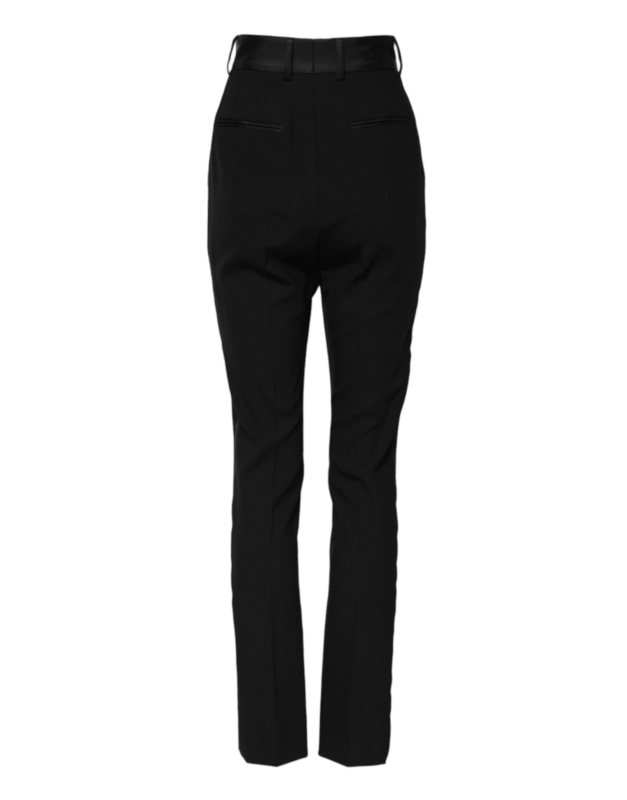 Dolce & Gabbana Black Wool High Waist Skinny Pants - Image 3