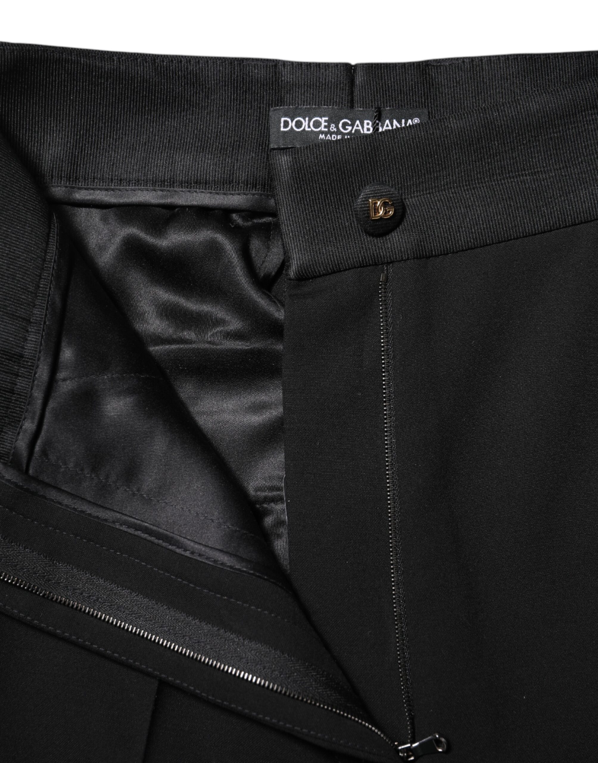 Dolce & Gabbana Black Wool High Waist Skinny Pants - Image 4