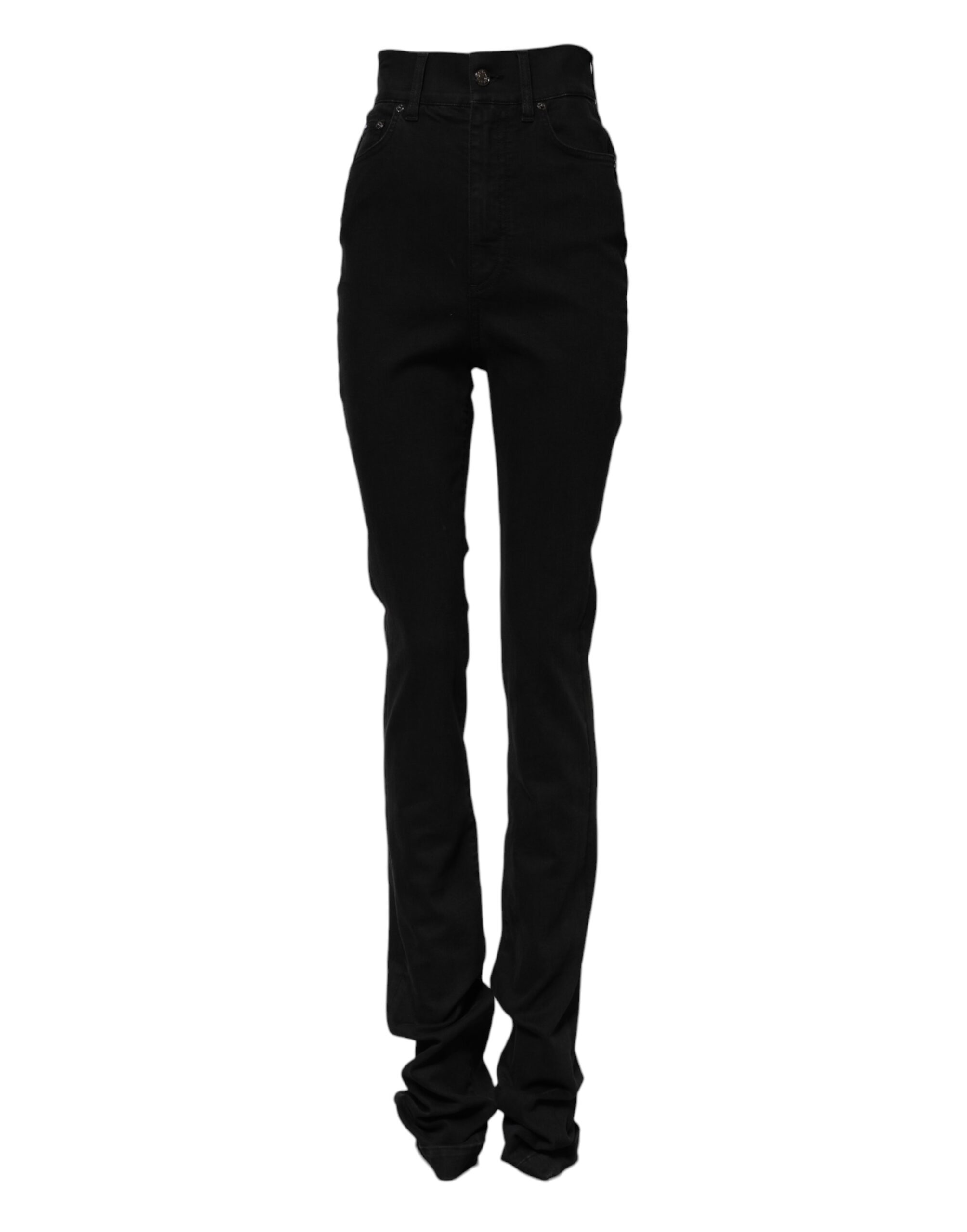 Dolce & Gabbana Black Cotton High Waist Skinny Denim Jeans - Image 2