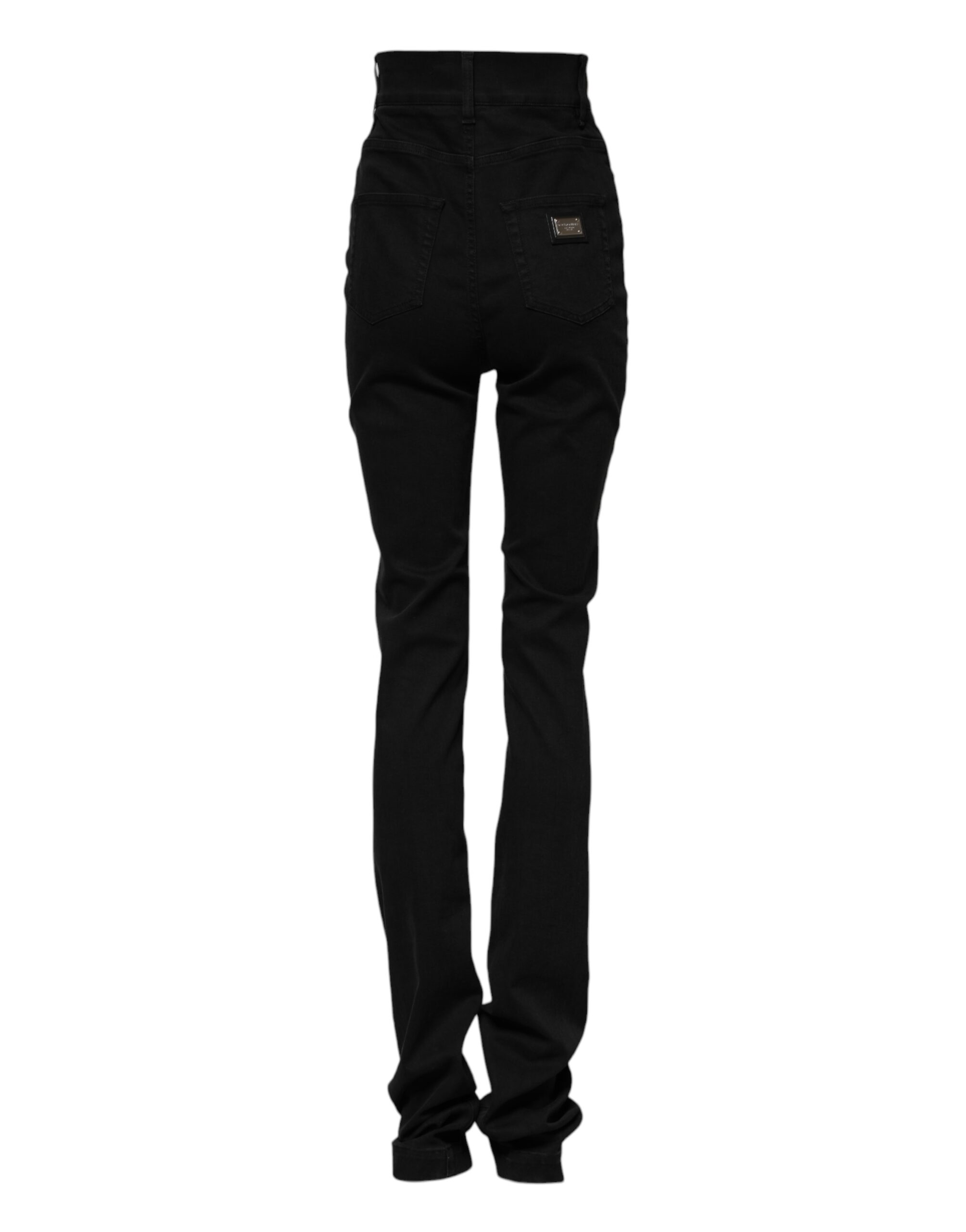 Dolce & Gabbana Black Cotton High Waist Skinny Denim Jeans - Image 3