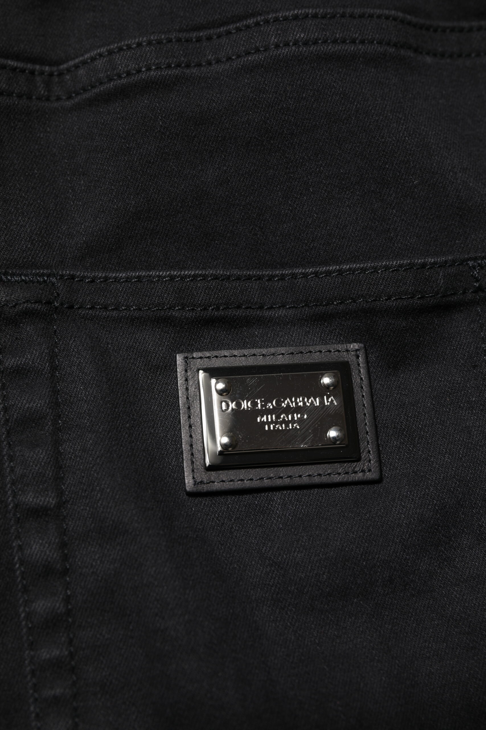 Dolce & Gabbana Black Cotton High Waist Skinny Denim Jeans - Image 5