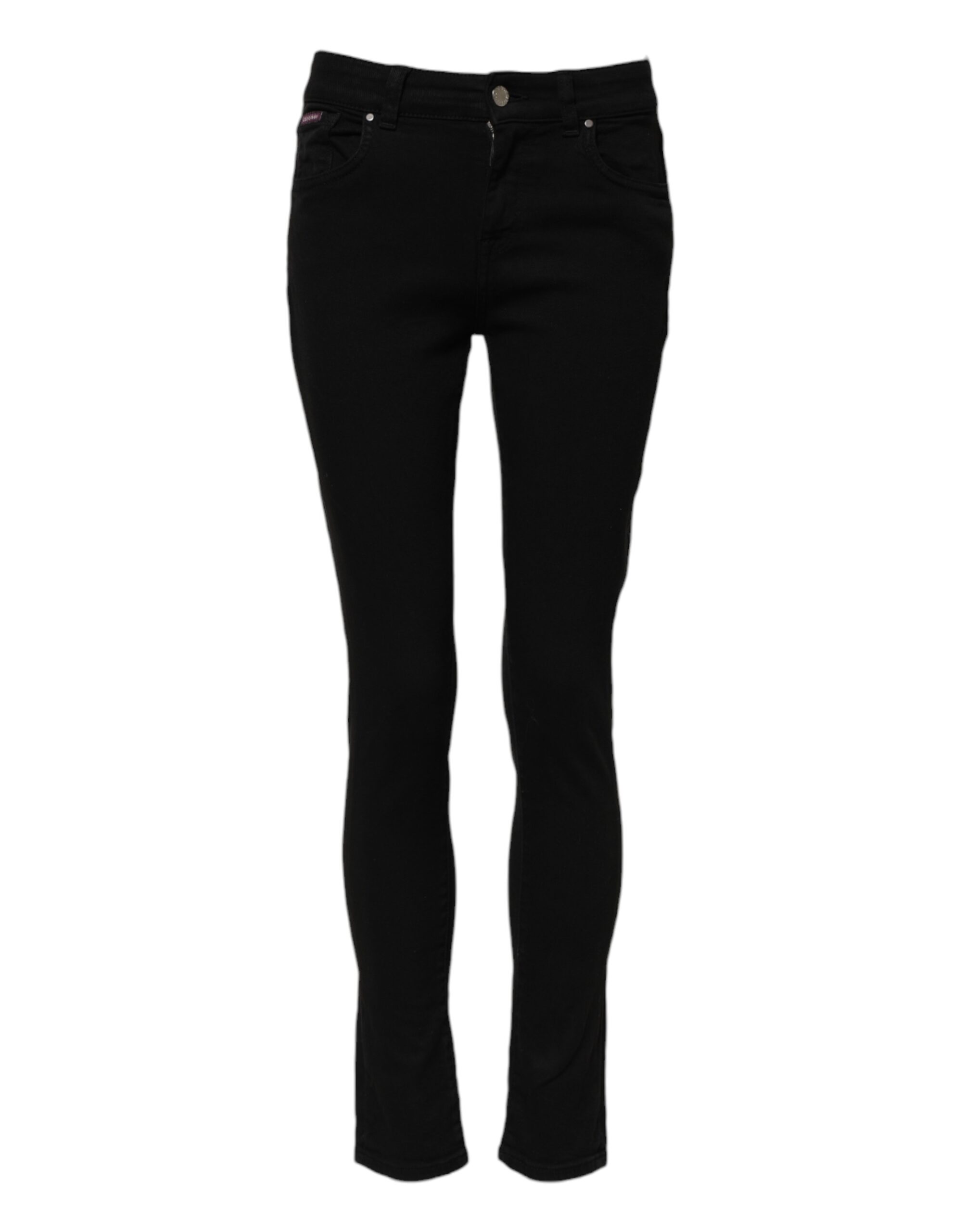 Dolce & Gabbana Black Cotton Skinny Mid Waist Denim Jeans - Image 2