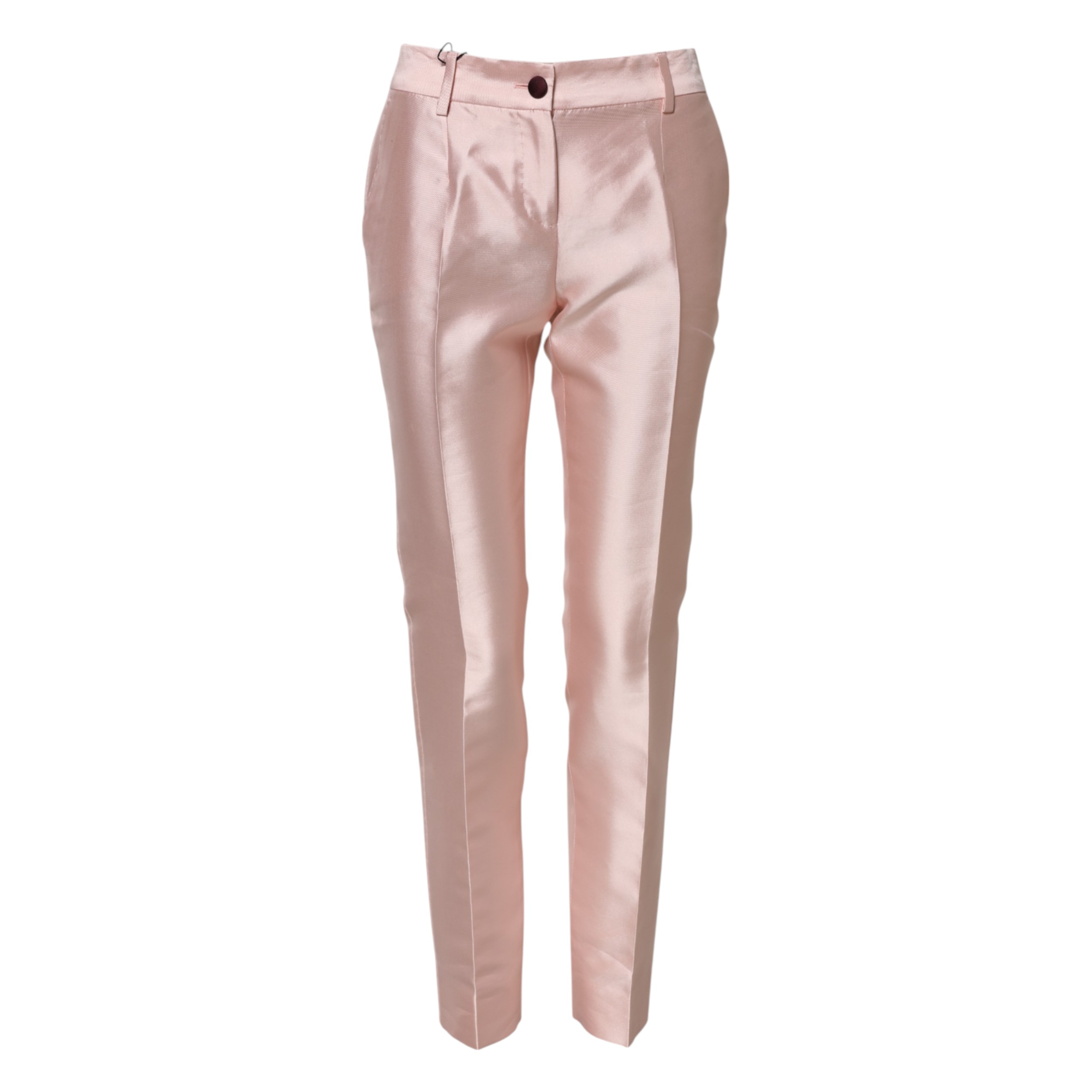 Dolce & Gabbana Pink Satin High Waist Tapered Pants - Image 5