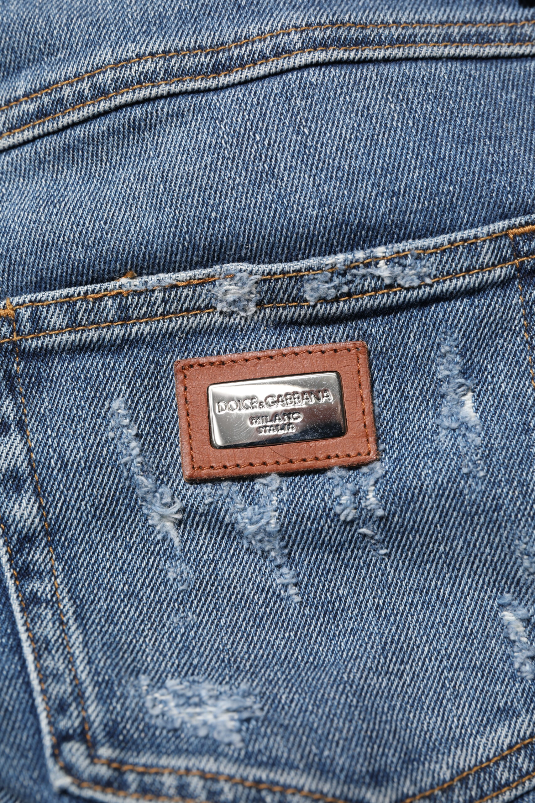 Dolce & Gabbana Blue PRETTY Tattered Skinny Denim Jeans - Image 5
