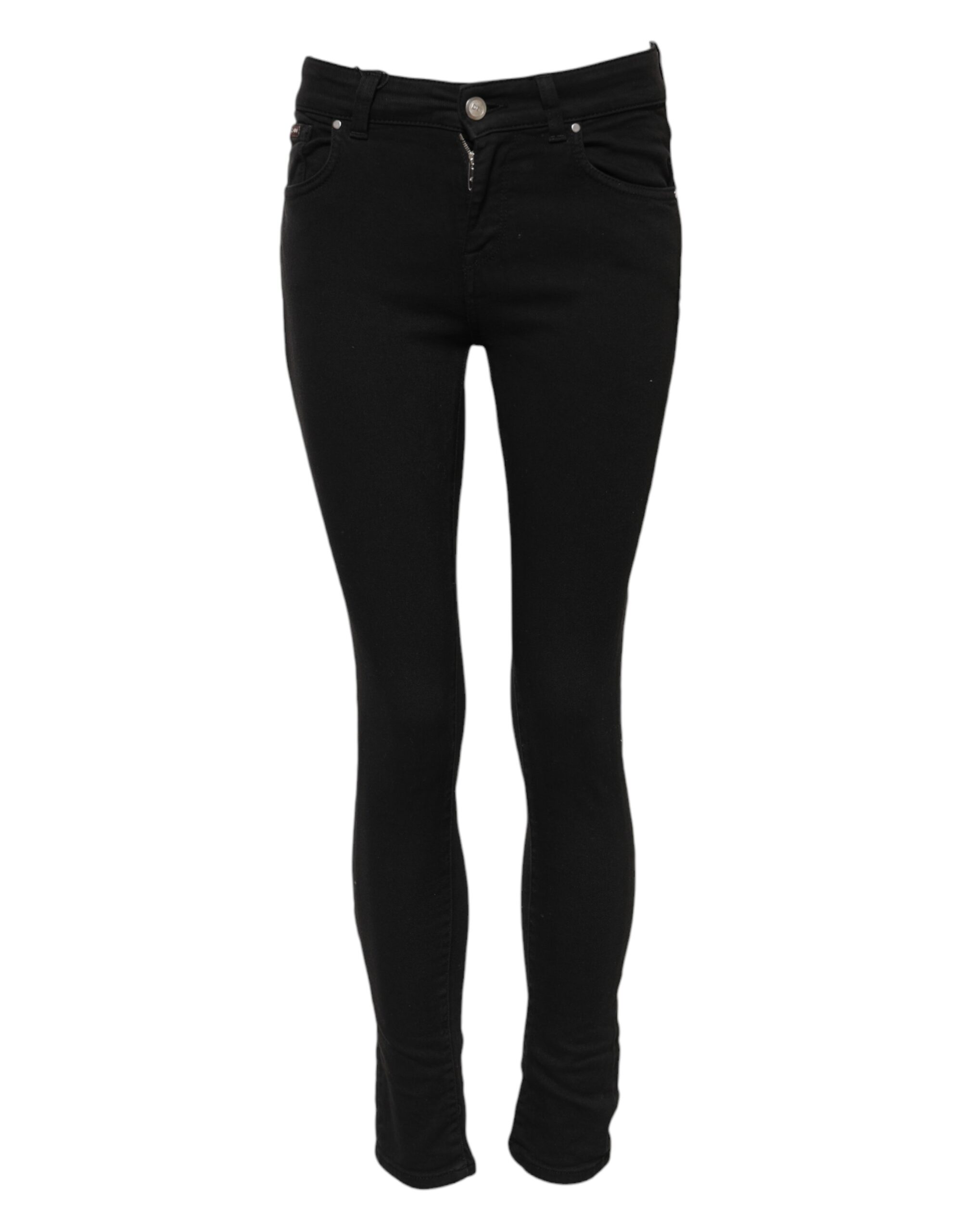 Dolce & Gabbana Black Cotton Skinny Mid Waist Denim Jeans - Image 2