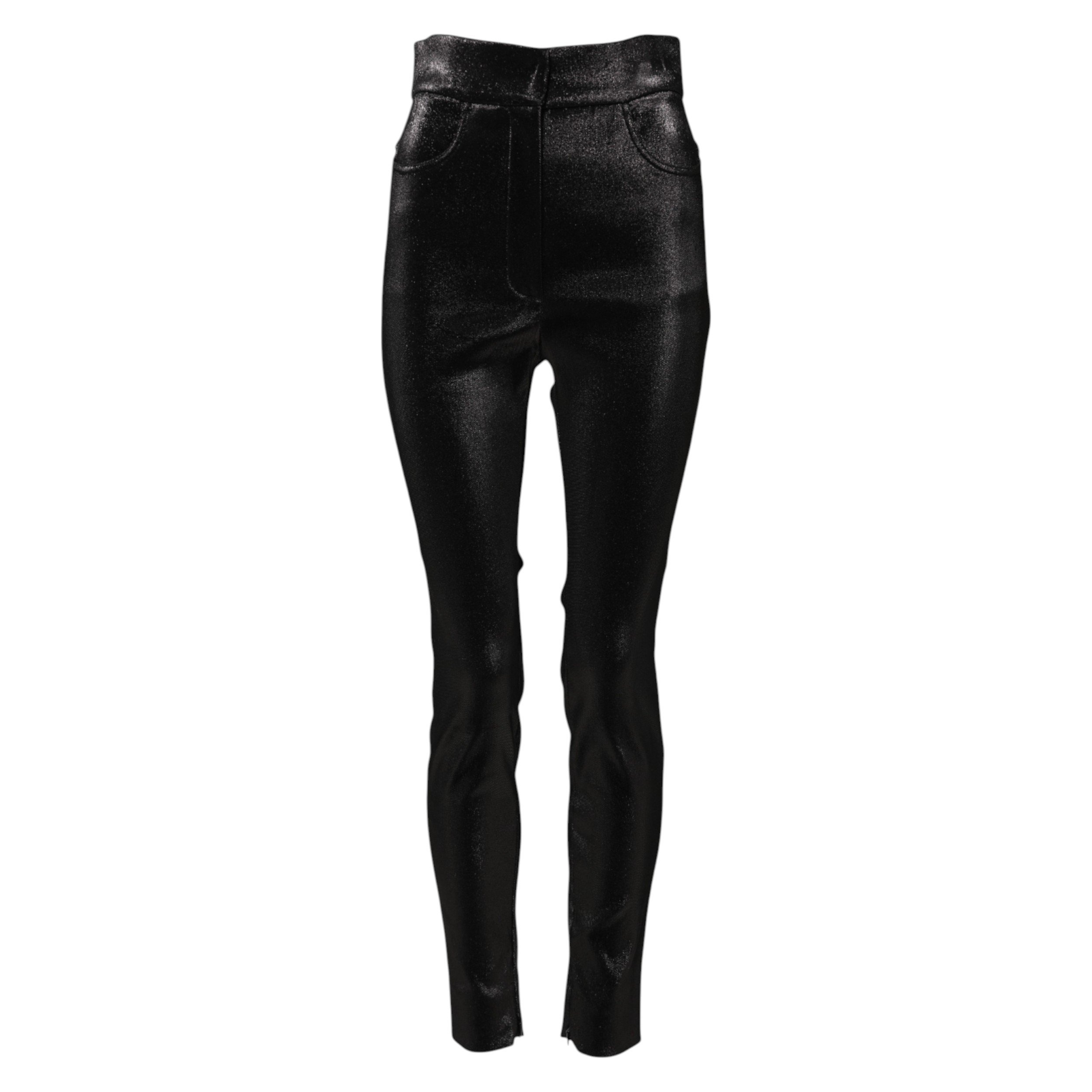 Dolce & Gabbana Black Cotton Stretch Lurex Thread Skinny Pants - Image 5