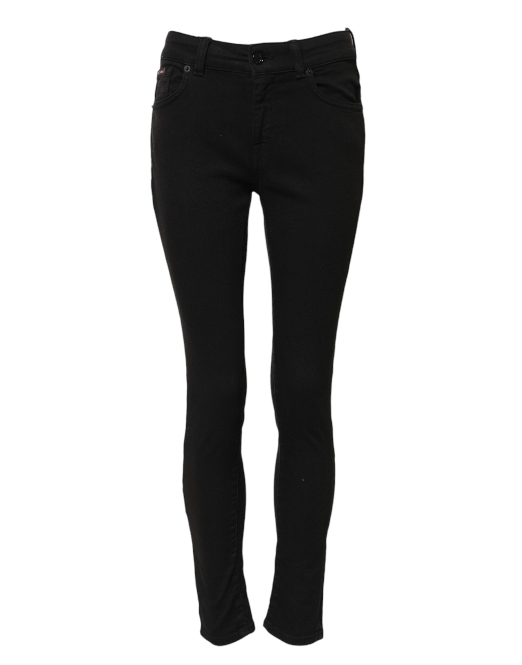 Dolce & Gabbana Black Cotton Skinny Mid Waist Denim Jeans - Image 2