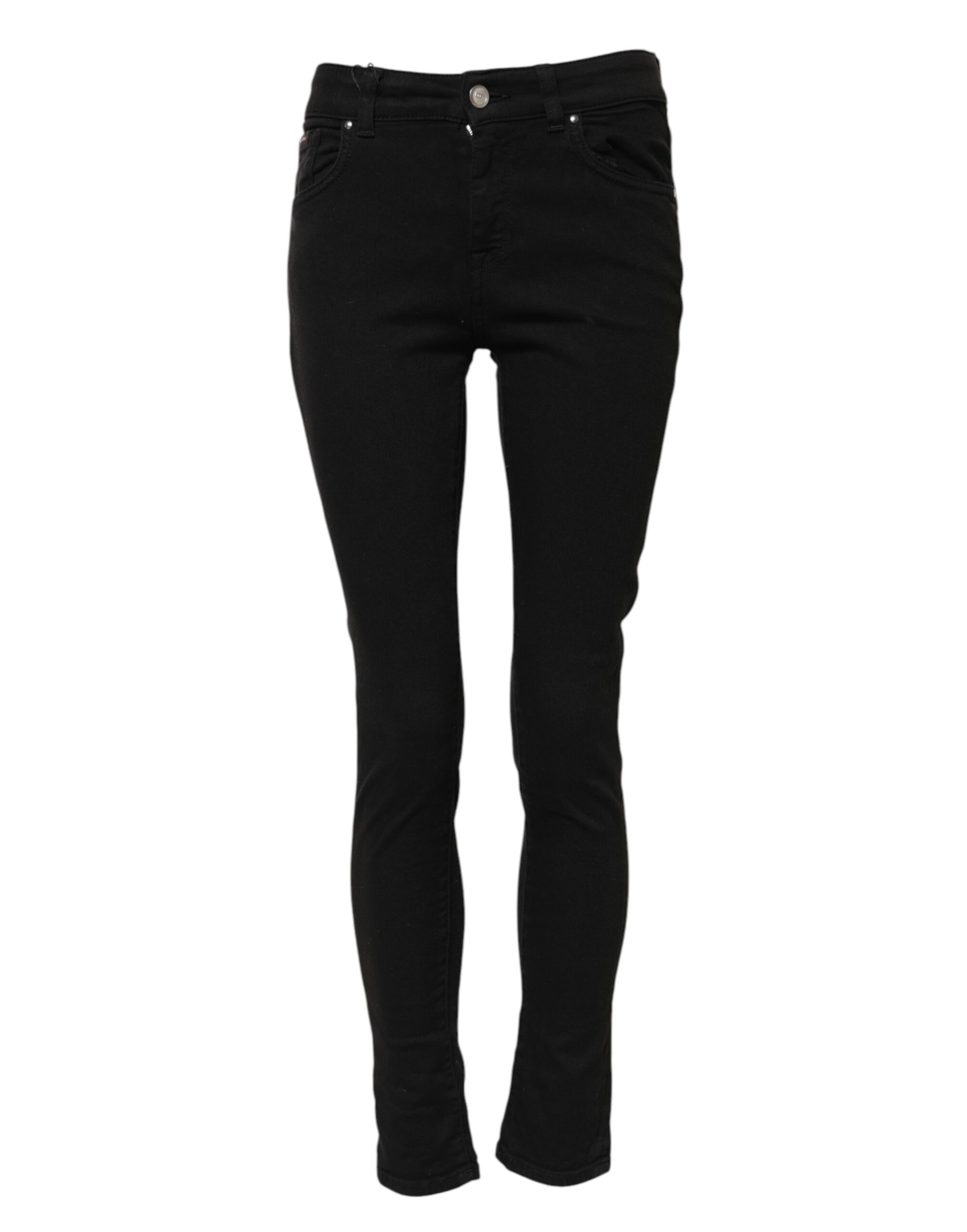 Dolce & Gabbana Black Cotton Skinny Mid Waist Denim Jeans - Image 2