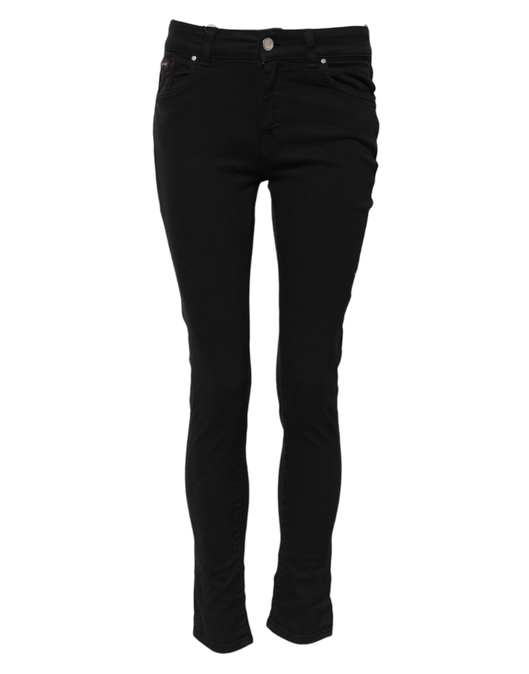 Dolce & Gabbana Black Cotton Skinny Mid Waist Denim Jeans - Image 2