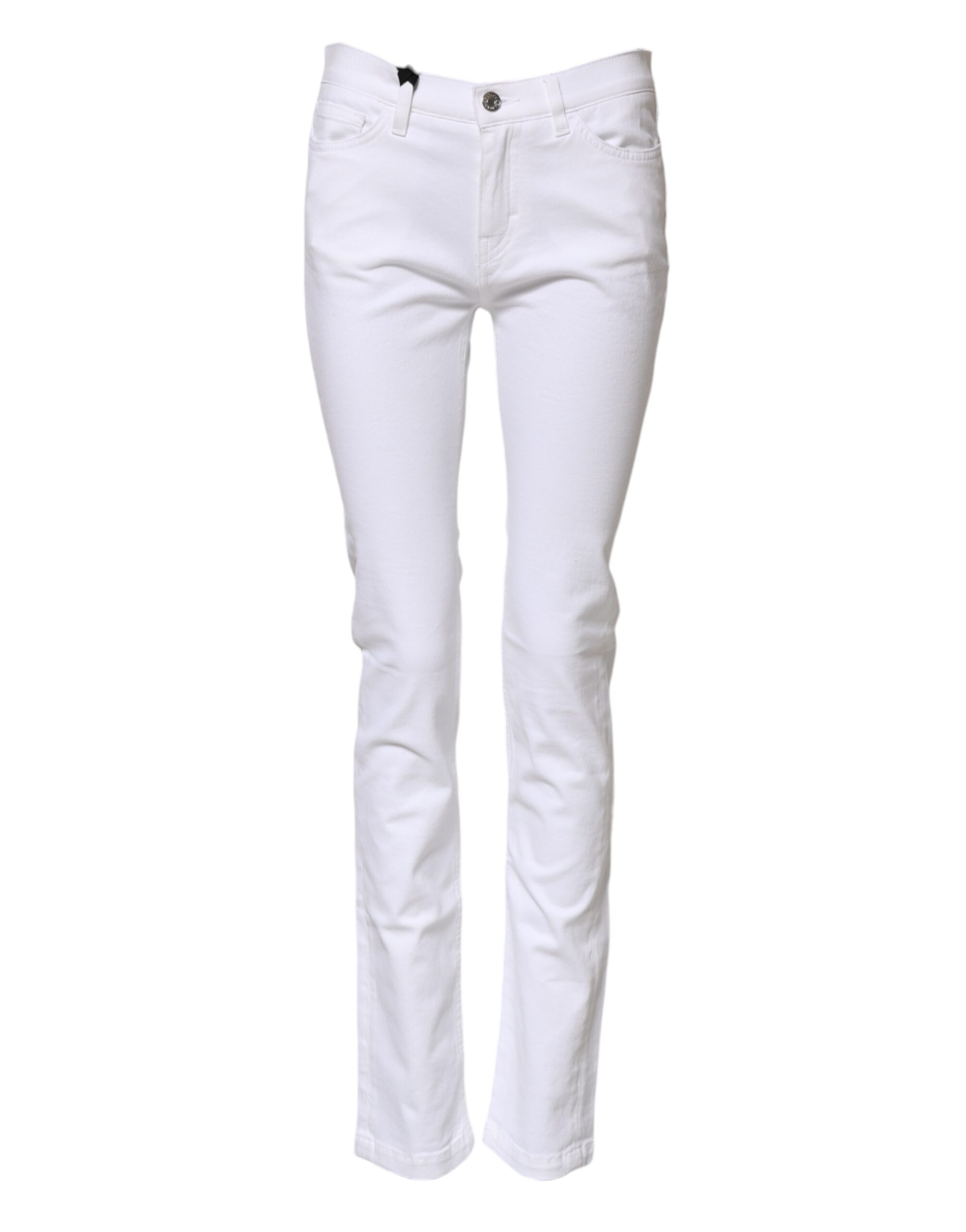 Dolce & Gabbana White GRACE Mid Waisted Skinny Denim Jeans - Image 2
