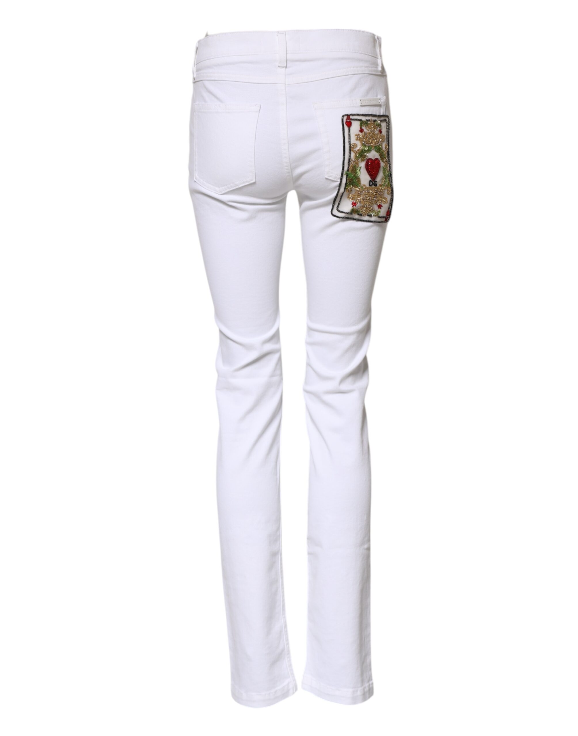 Dolce & Gabbana White GRACE Mid Waisted Skinny Denim Jeans - Image 3