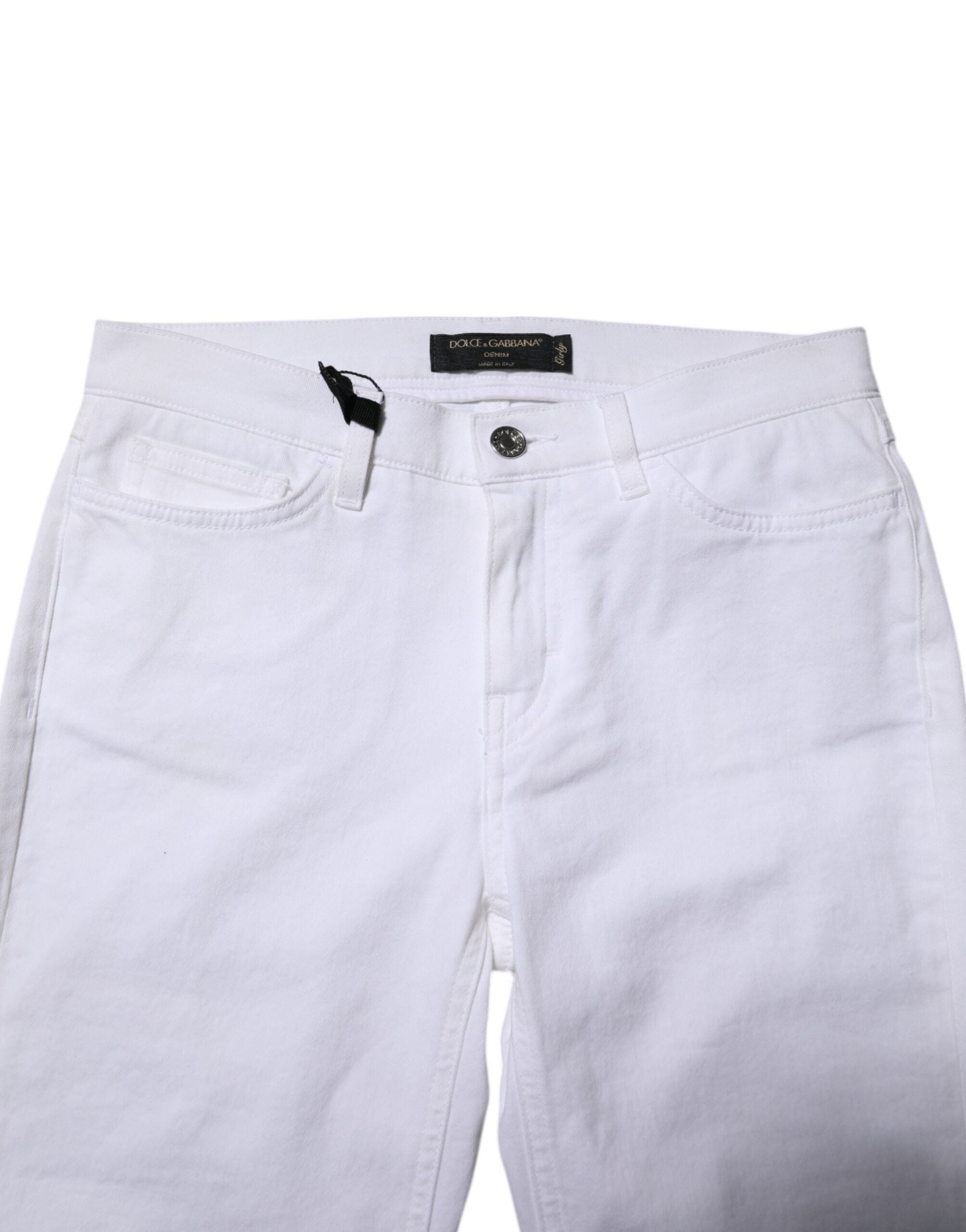 Dolce & Gabbana White GRACE Mid Waisted Skinny Denim Jeans - Image 4