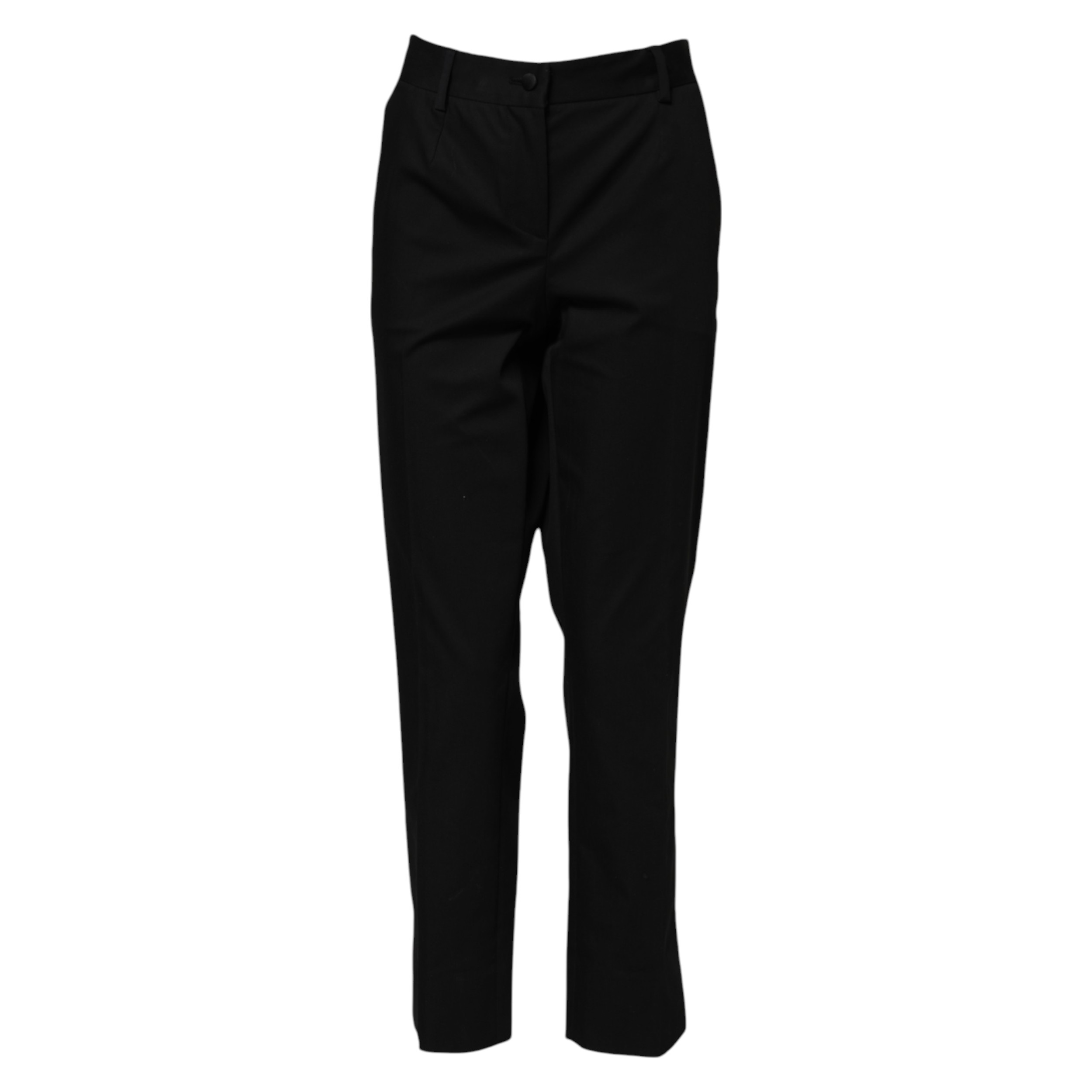 Dolce & Gabbana Black Cotton High Waist Formal Pants - Image 5