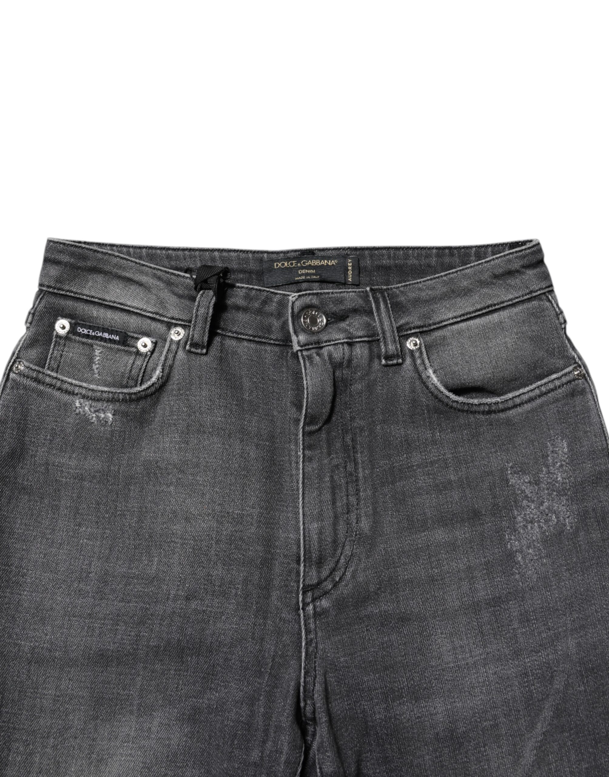 Dolce & Gabbana Dark Gray AUDREY Cotton Skinny Denim Jeans - Image 4