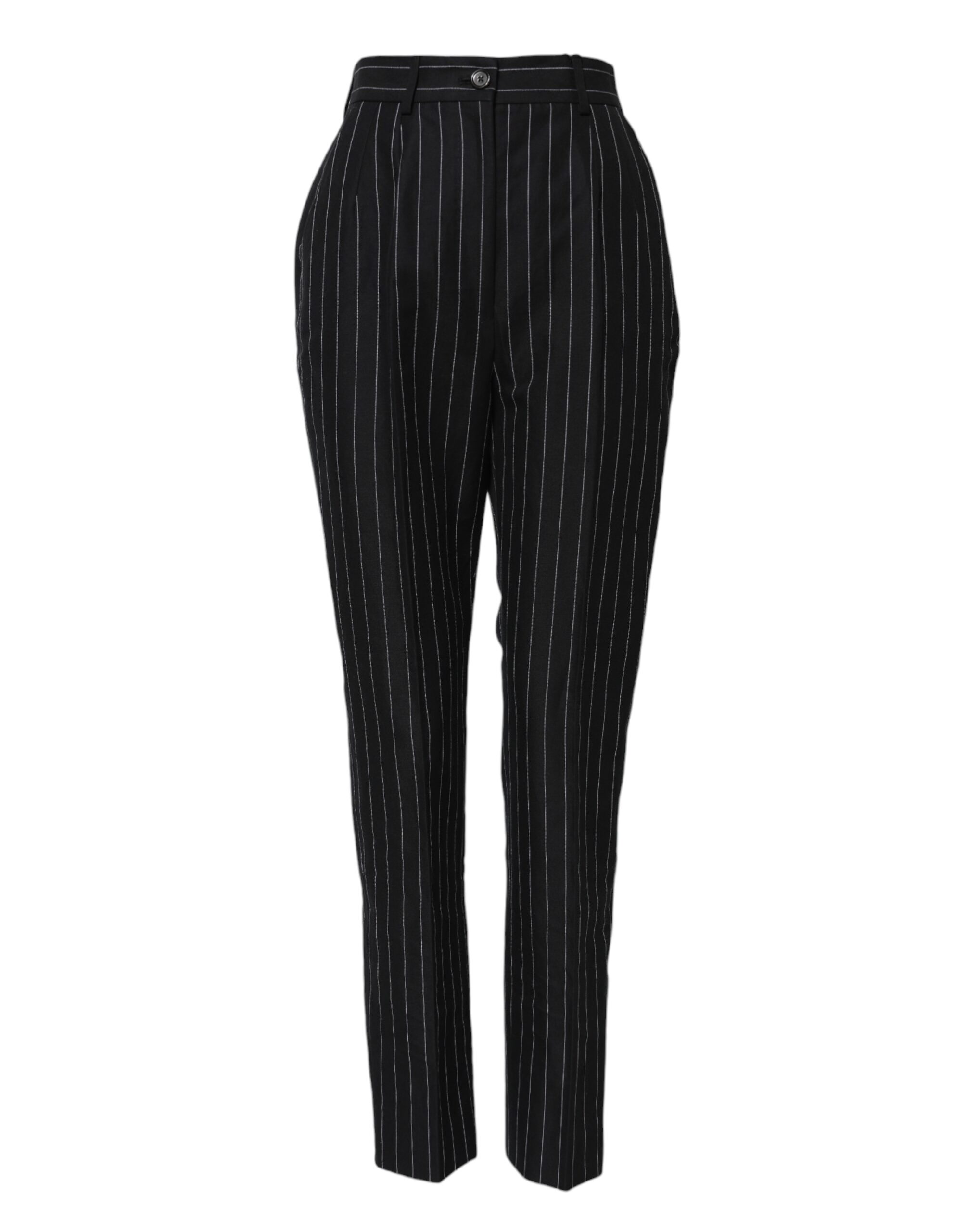 Dolce & Gabbana Black Stripes High Waist Tapered Pants - Image 2