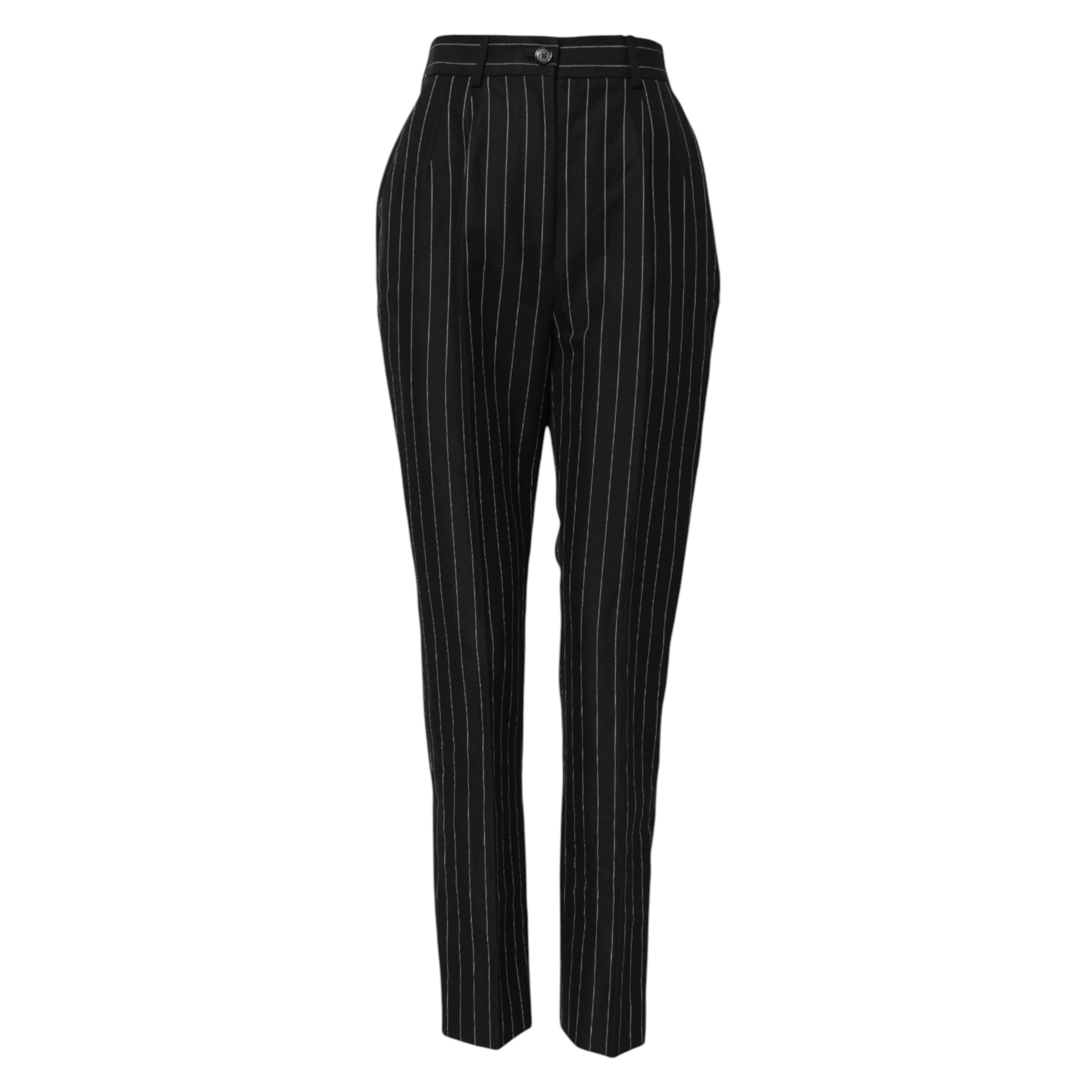 Dolce & Gabbana Black Stripes High Waist Tapered Pants - Image 4