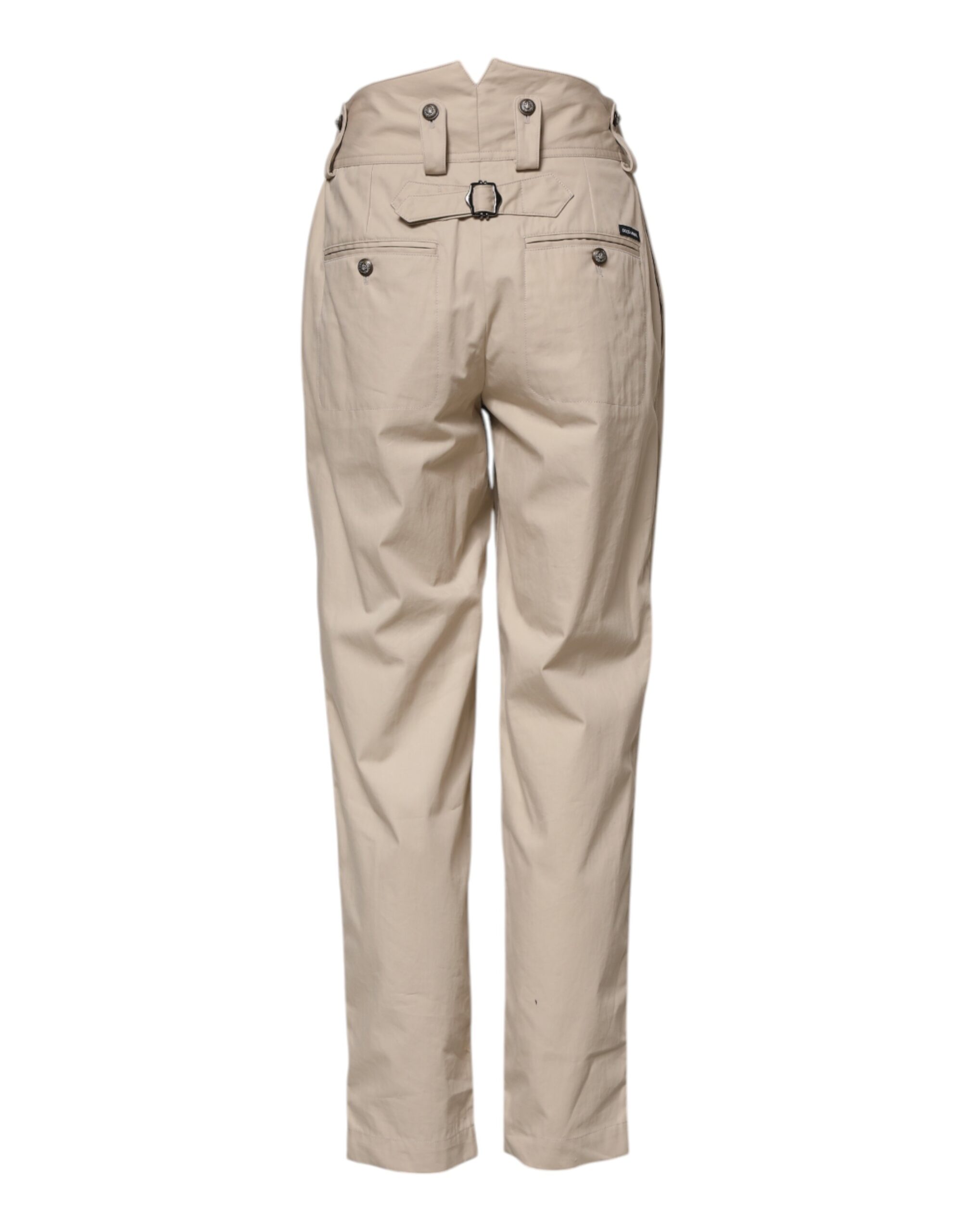 Dolce & Gabbana Beige Cotton High Waisted Pants - Image 3