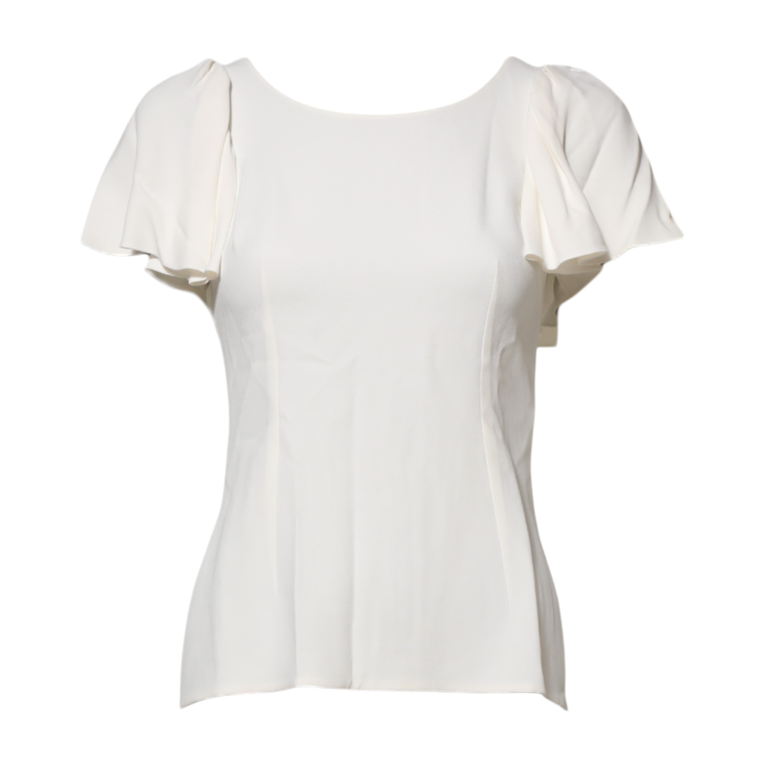 Dolce & Gabbana White Round Neck Short Sleeves Blouse Top - Image 5