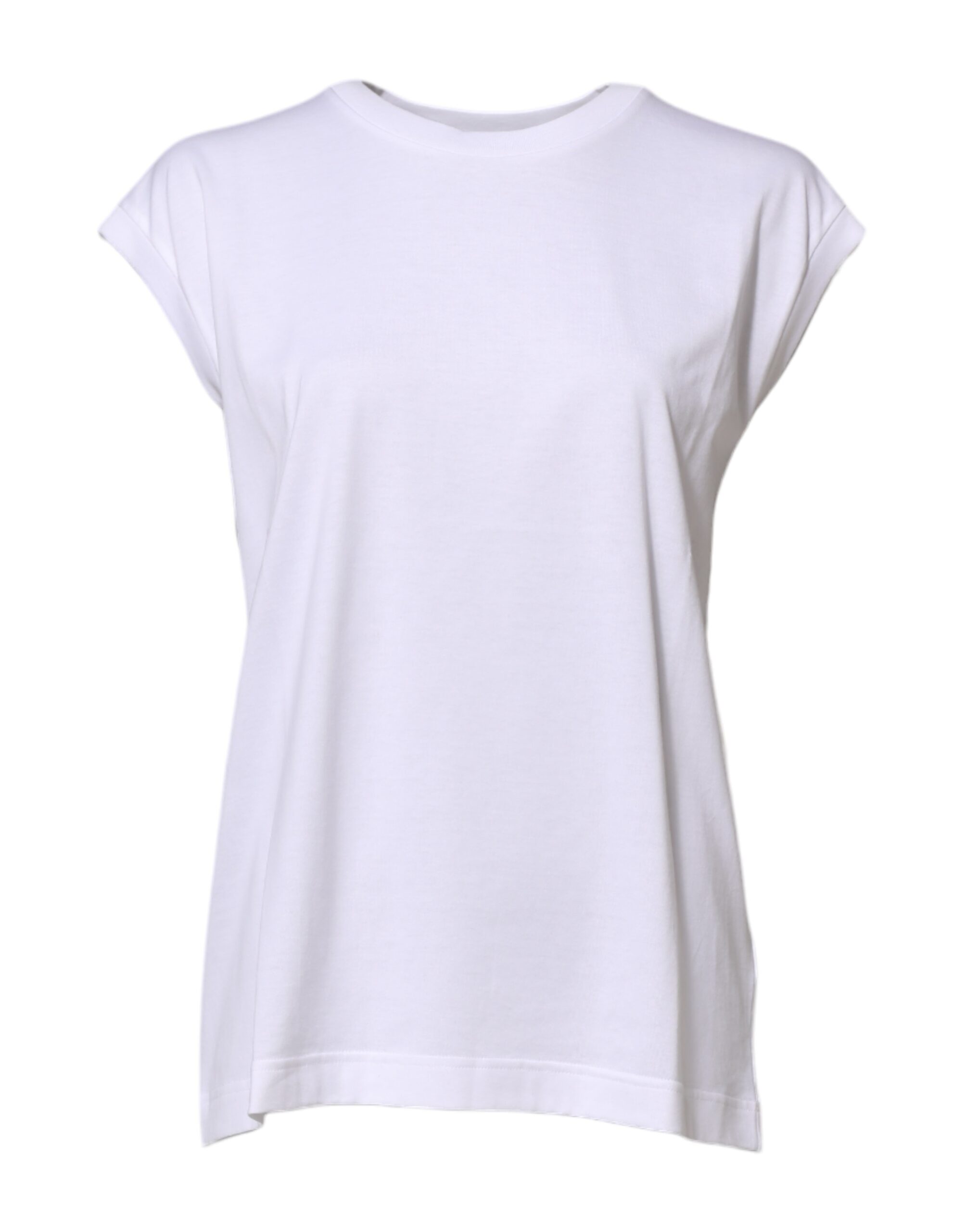 Dolce & Gabbana White Cotton Sleeveless Women Tank T-shirt - Image 2