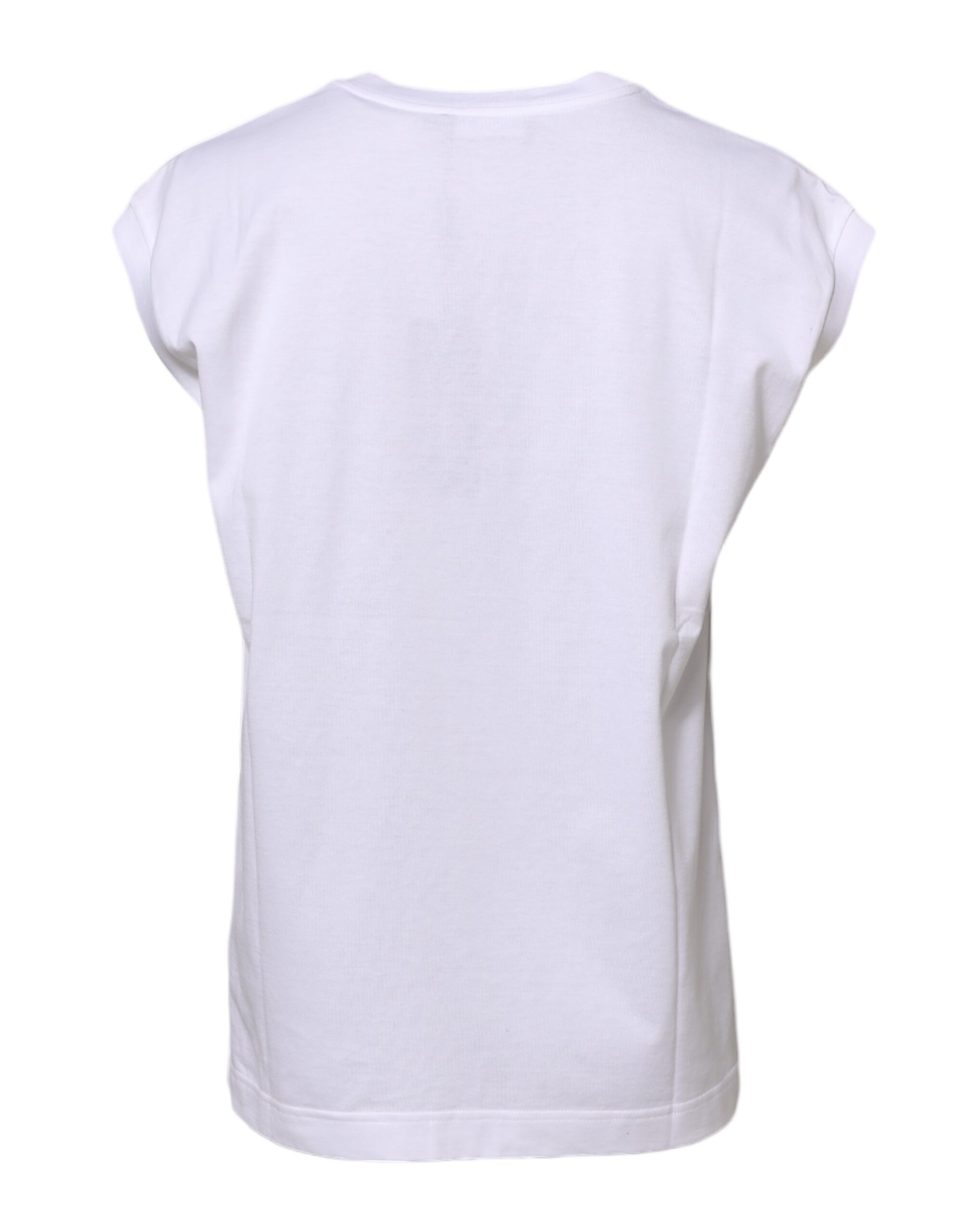 Dolce & Gabbana White Cotton Sleeveless Women Tank T-shirt - Image 3