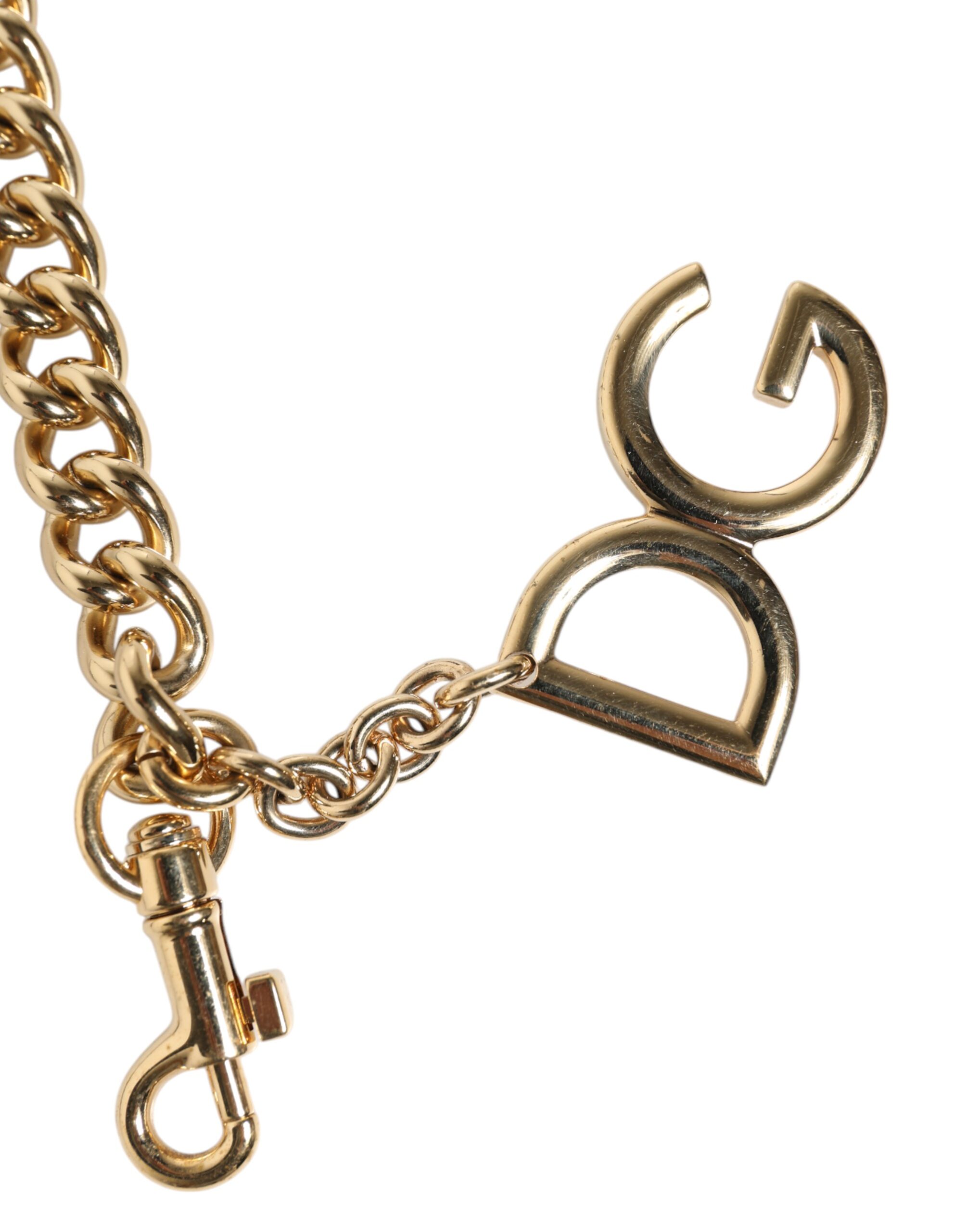 Dolce & Gabbana Brown Leopard Gold Brass Chain Accessory Shoulder Strap - Image 3