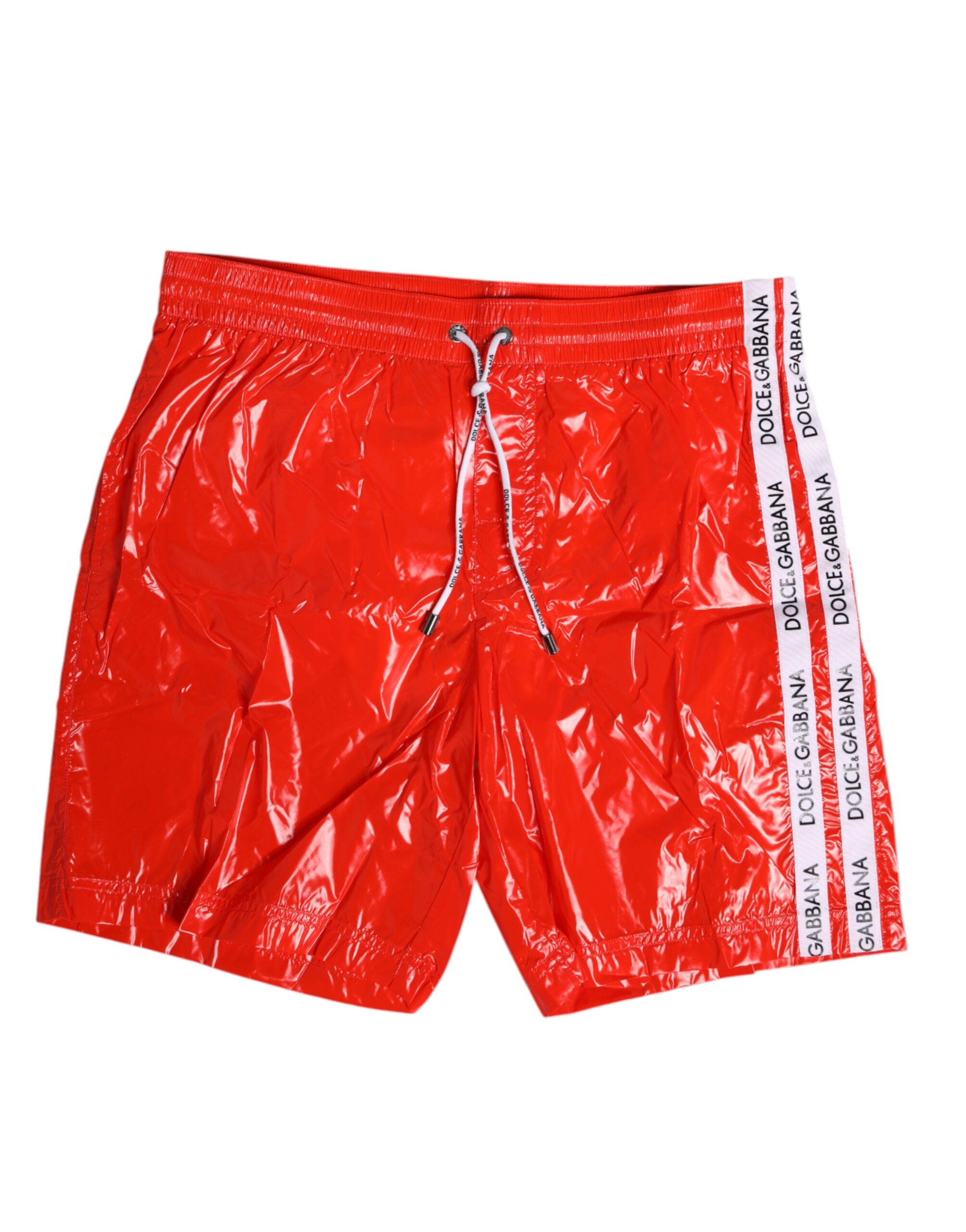 Dolce & Gabbana Red Nylon Drawstring Beachwear Shorts Swimwear - Image 2