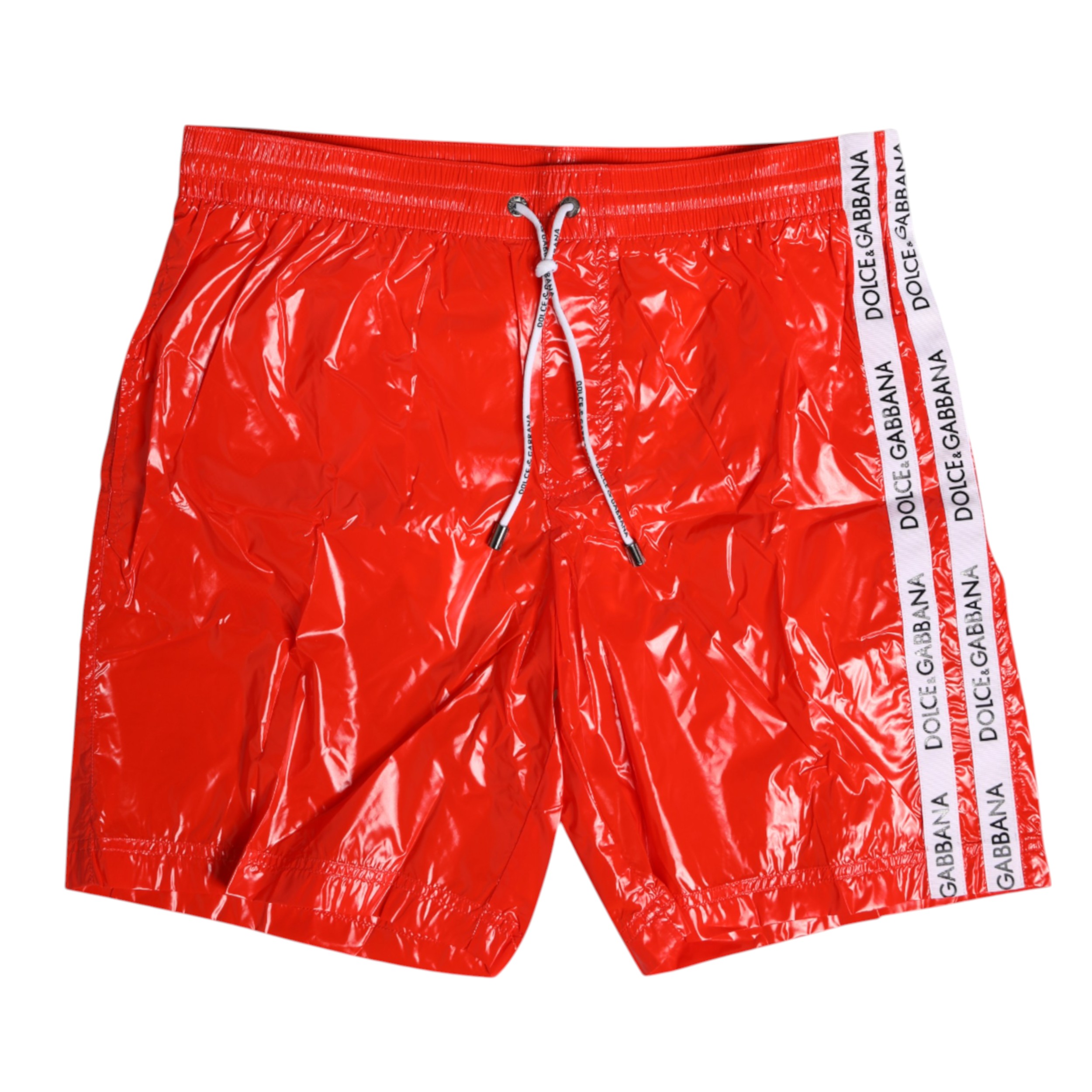 Dolce & Gabbana Red Nylon Drawstring Beachwear Shorts Swimwear - Image 5
