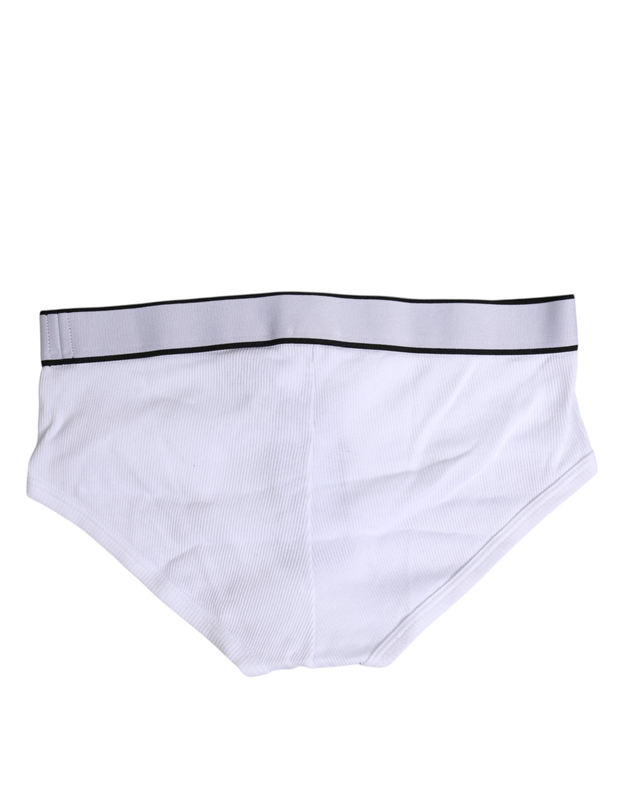 Dolce & Gabbana White Cotton Stretch Regular Brief Underwear - Image 4