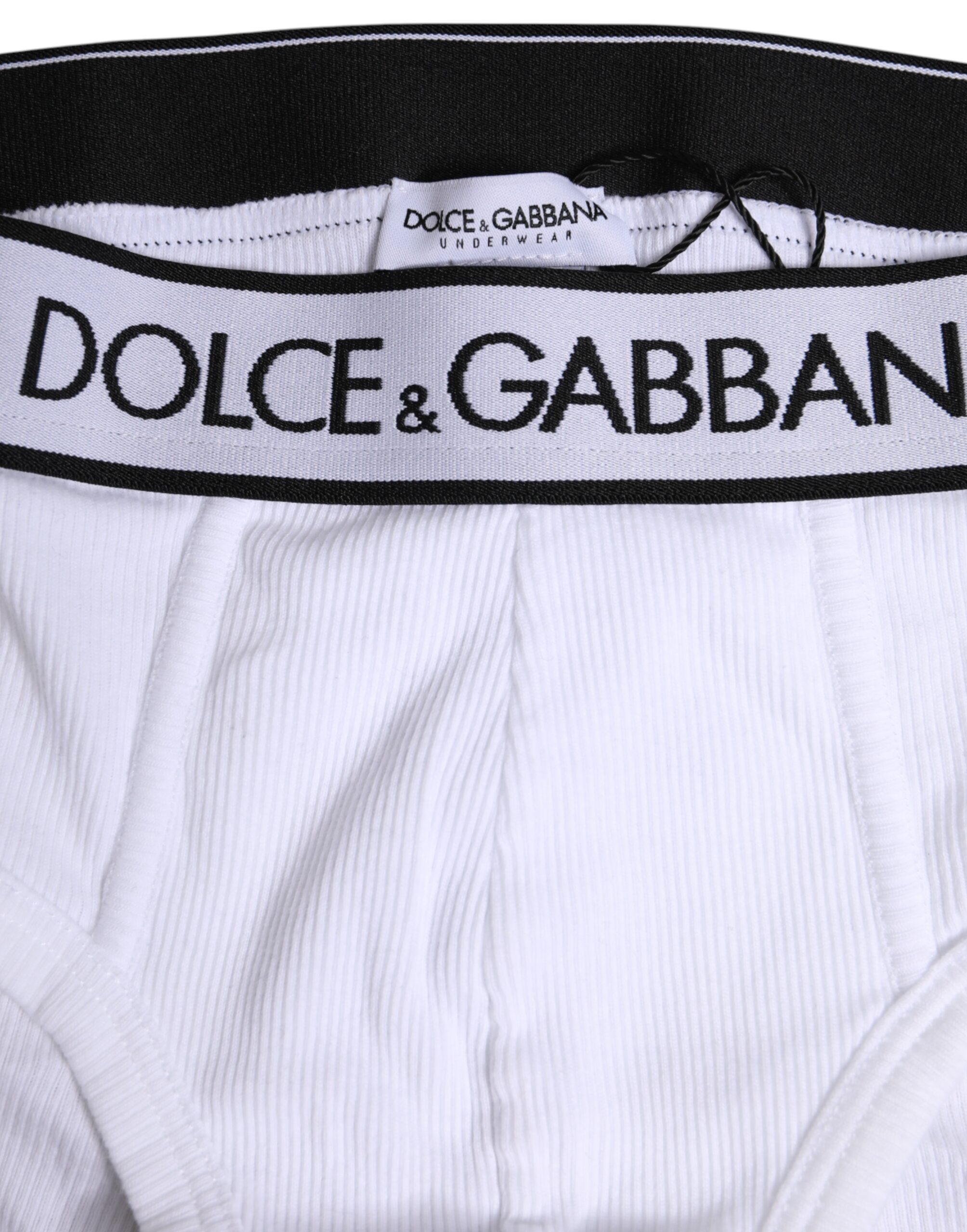 Dolce & Gabbana White Cotton Stretch Regular Brief Underwear - Image 5