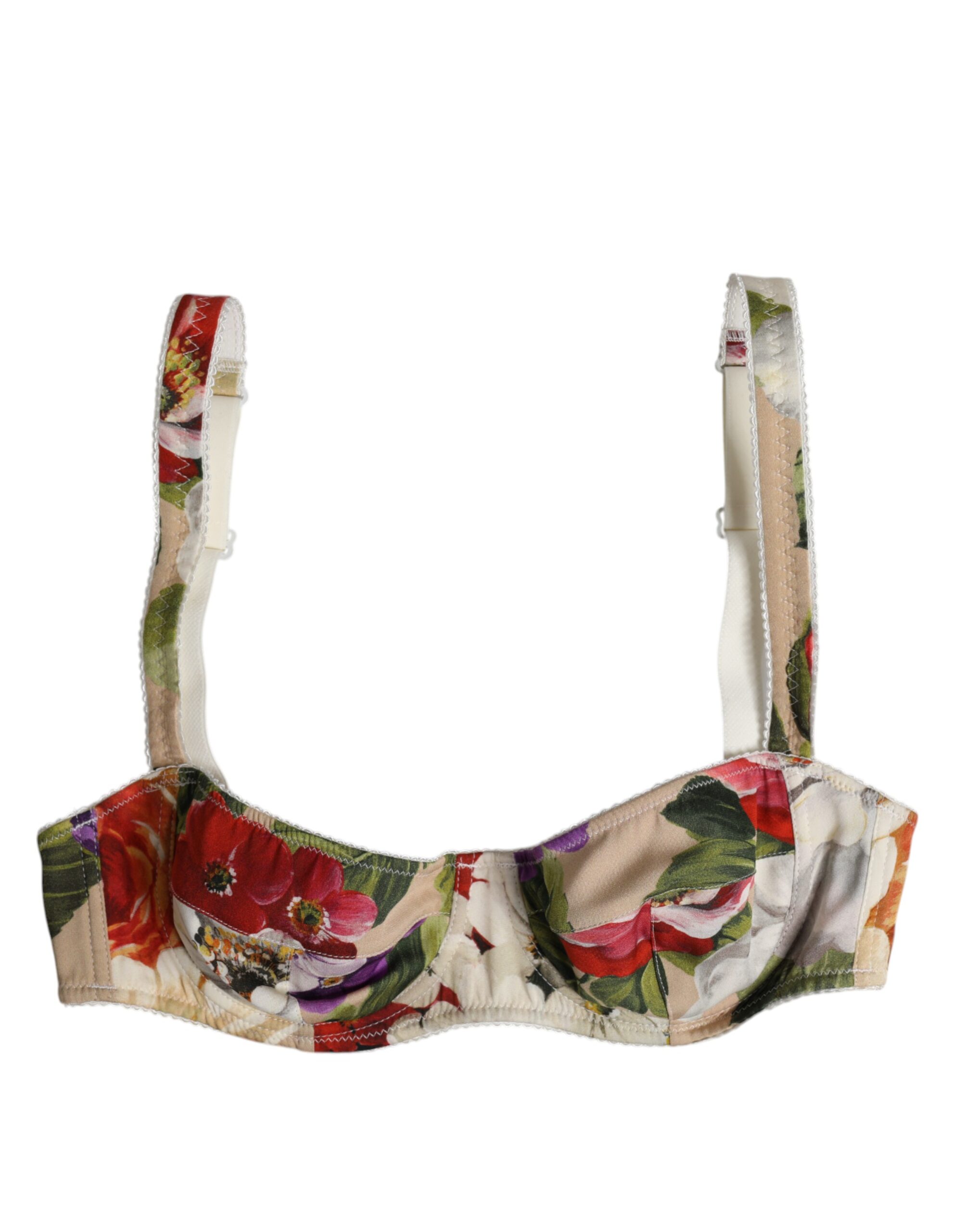 Dolce & Gabbana Beige Floral Balconcino Underwired Bra Underwear - Image 2