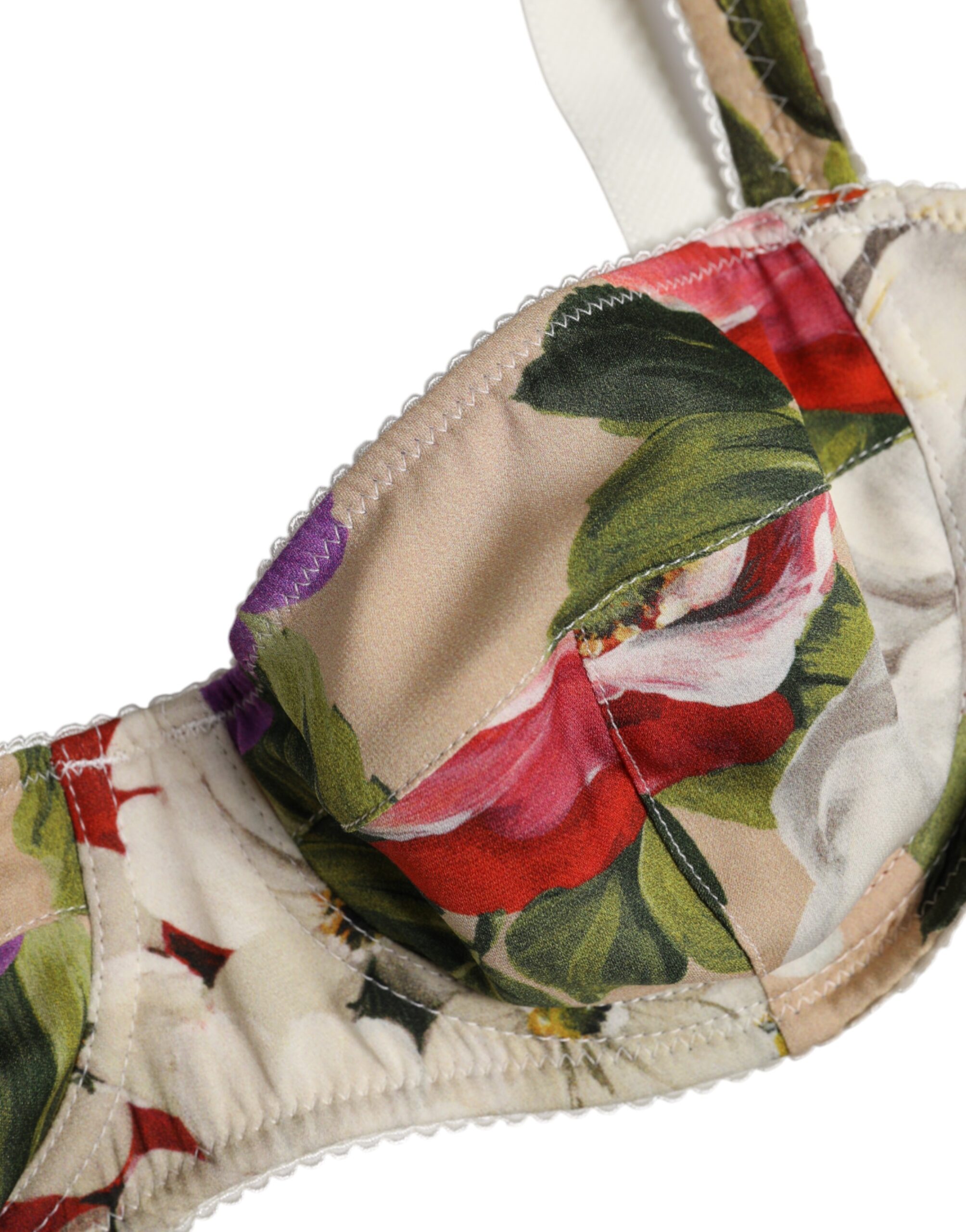 Dolce & Gabbana Beige Floral Balconcino Underwired Bra Underwear - Image 3