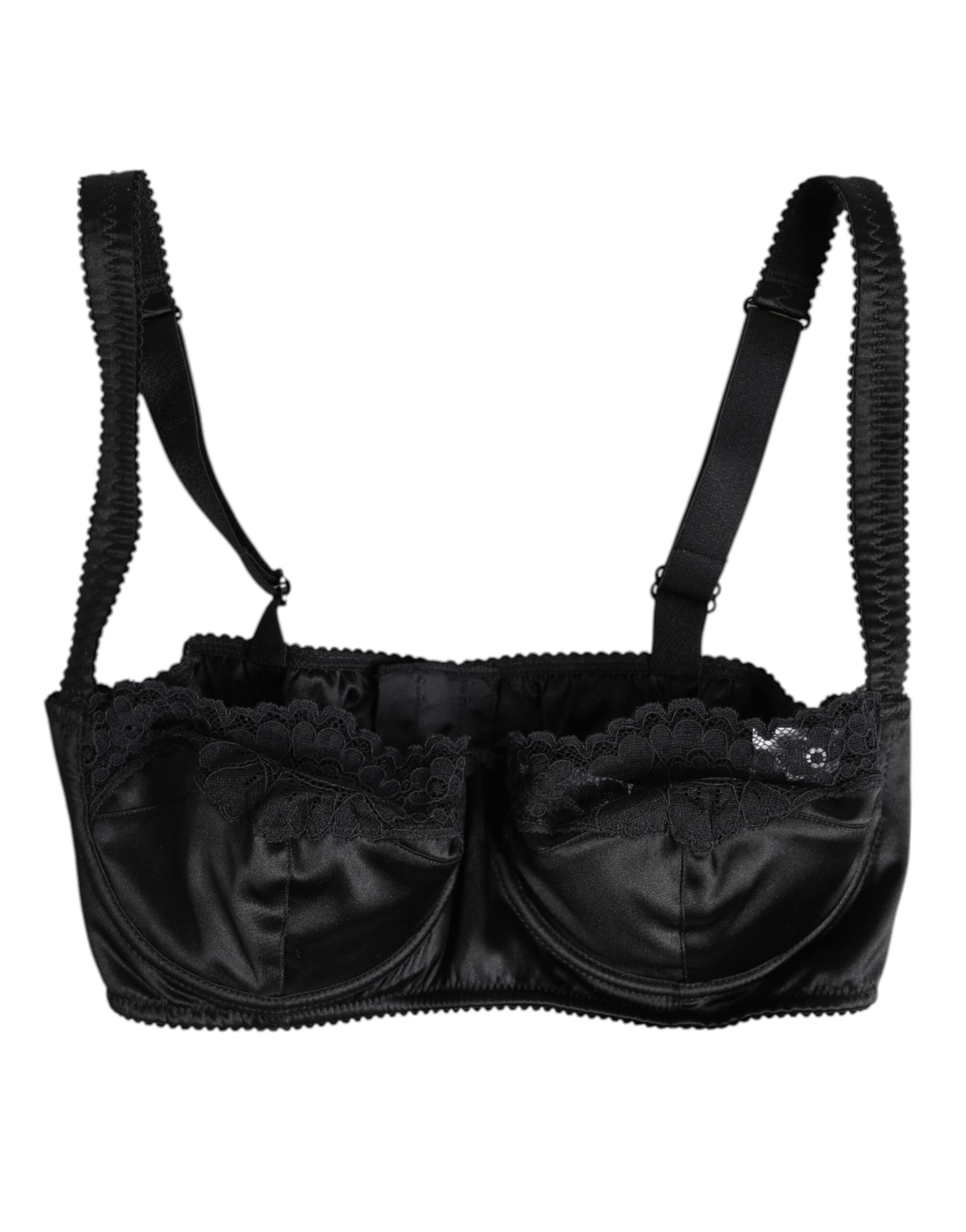 Dolce & Gabbana Black Silk Underwired Balconette Bra Underwear - Image 2