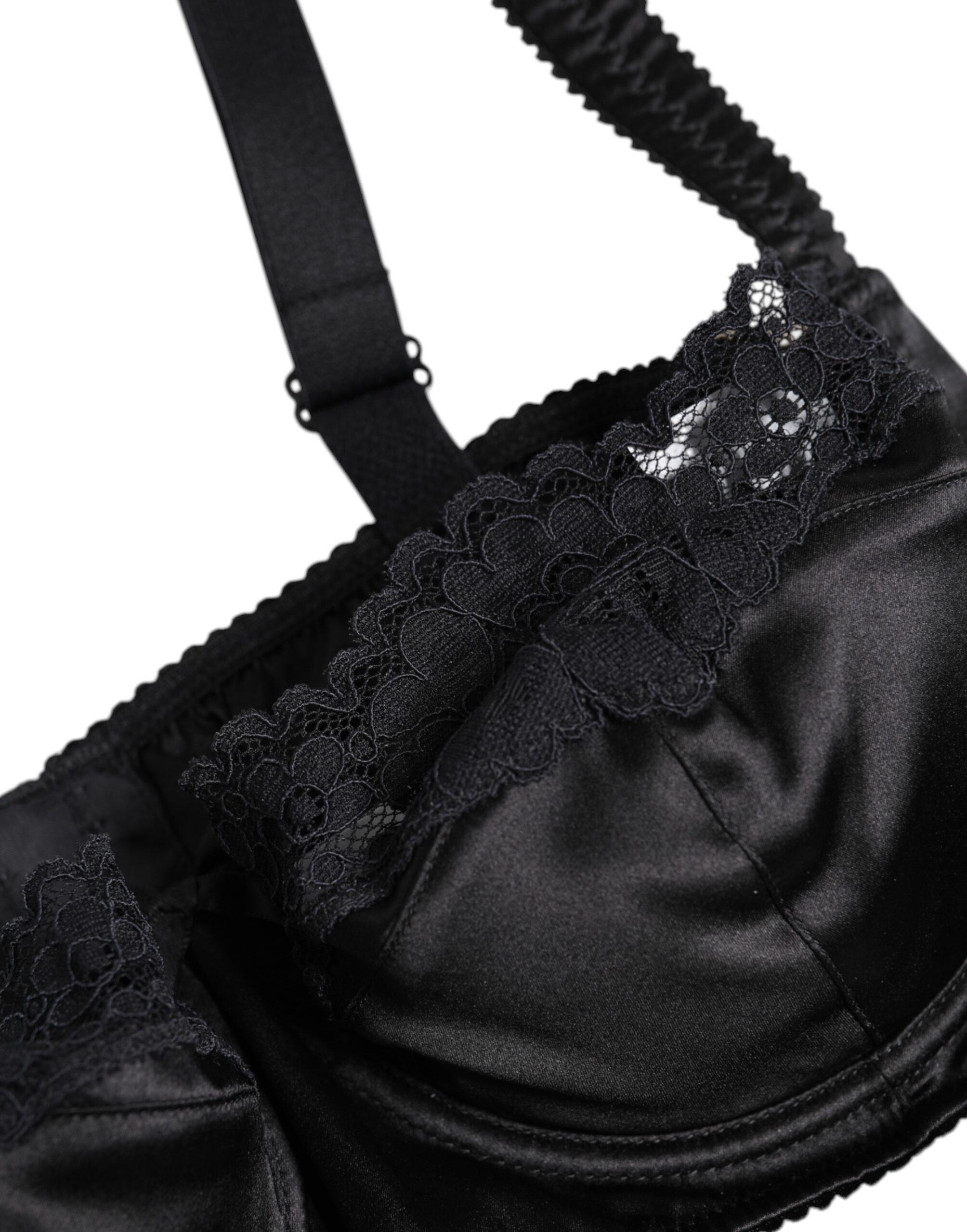 Dolce & Gabbana Black Silk Underwired Balconette Bra Underwear - Image 3