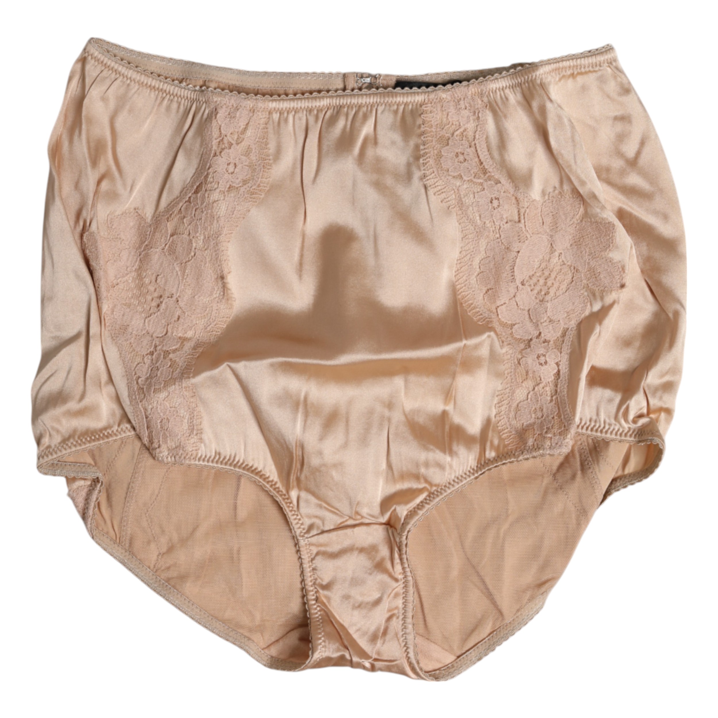 Dolce & Gabbana Beige Silk Lace High Waist Bikini Panty Underwear - Image 5