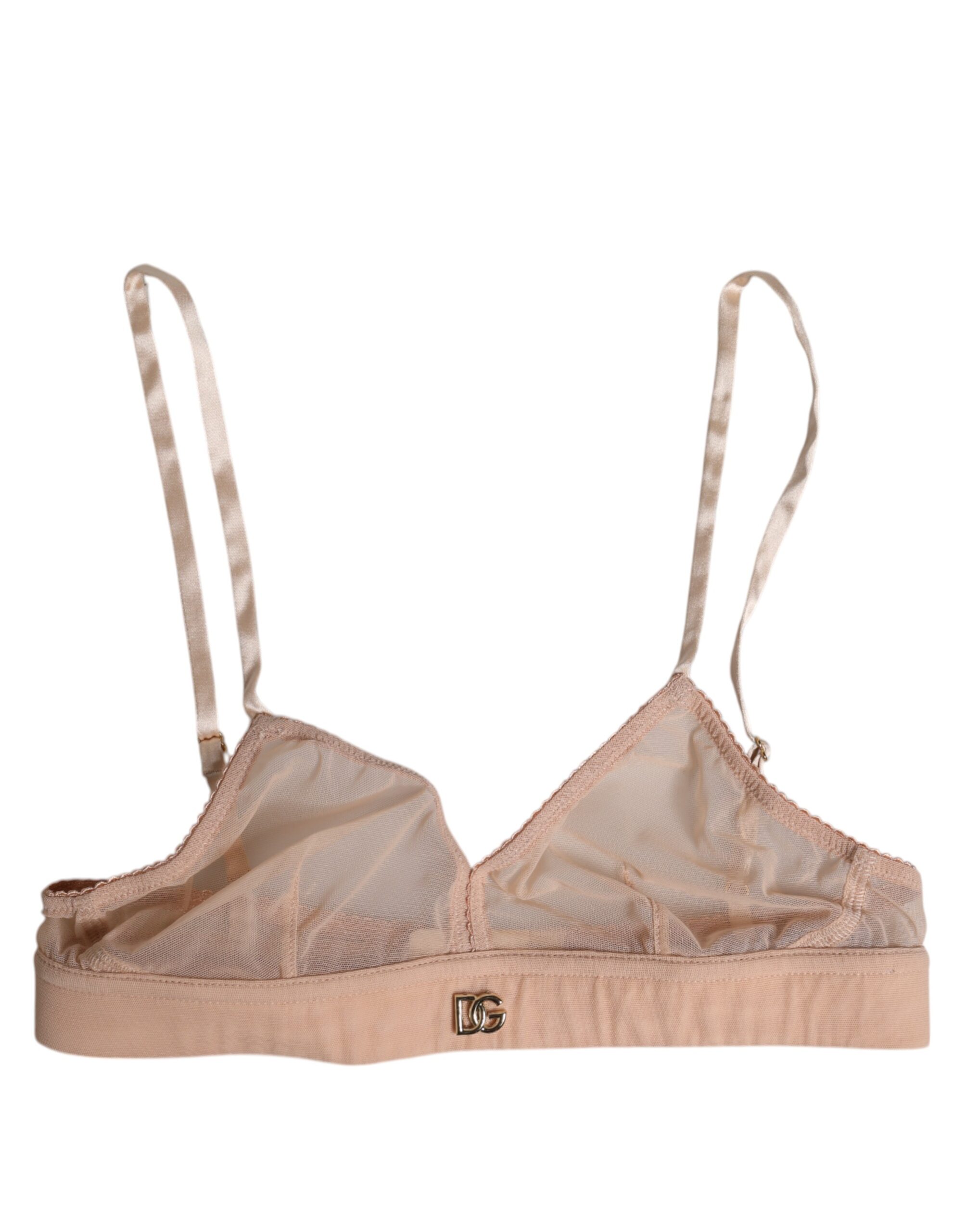 Dolce & Gabbana Powder Pink Nylon DG Logo Non Wire Bra Underwear - Image 2