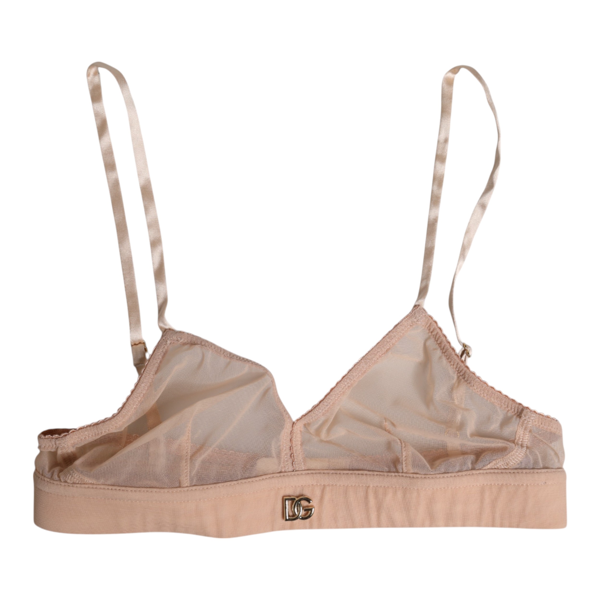 Dolce & Gabbana Powder Pink Nylon DG Logo Non Wire Bra Underwear - Image 5