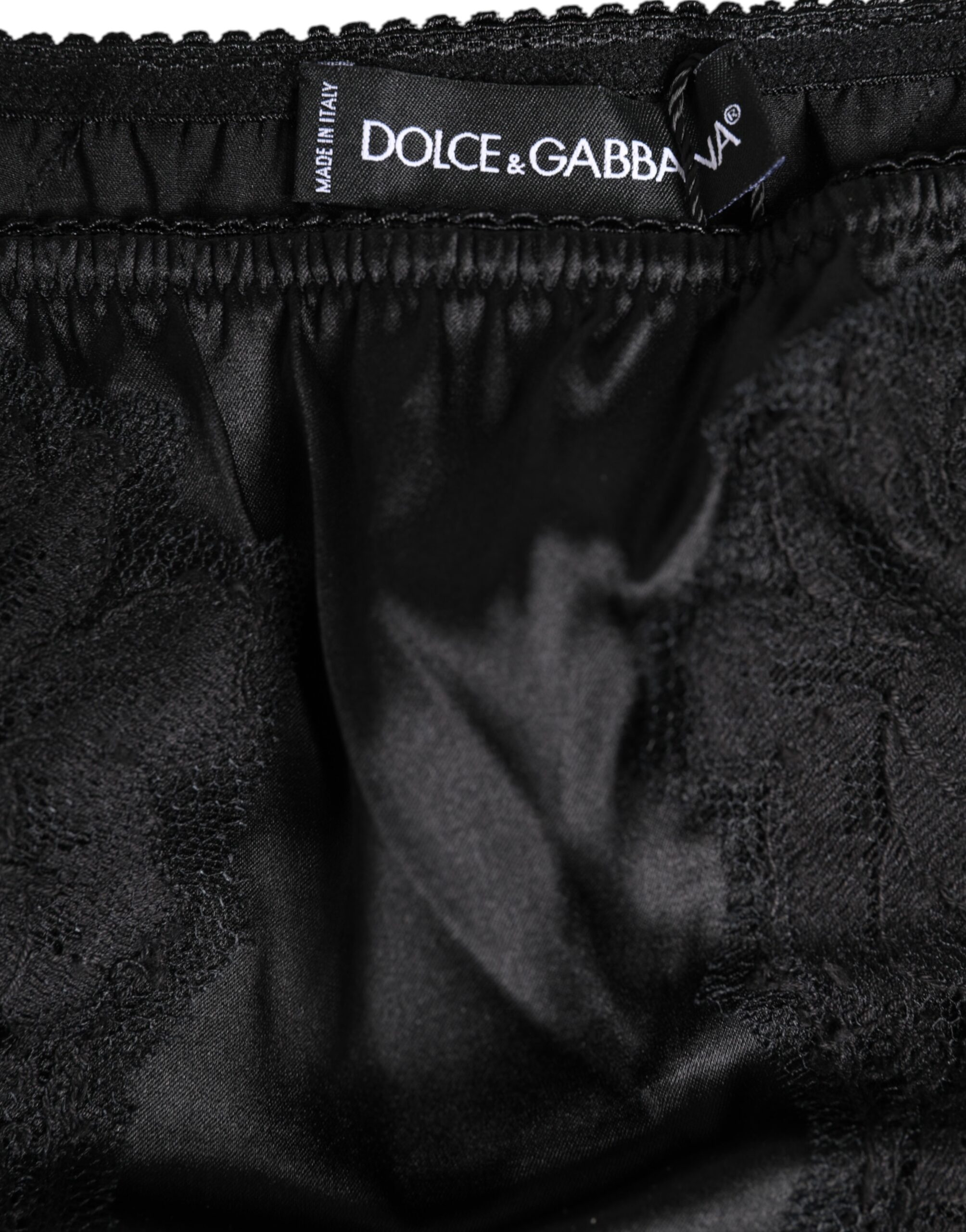 Dolce & Gabbana Black Silk Lace Stretch Bikini Panty Underwear - Image 5