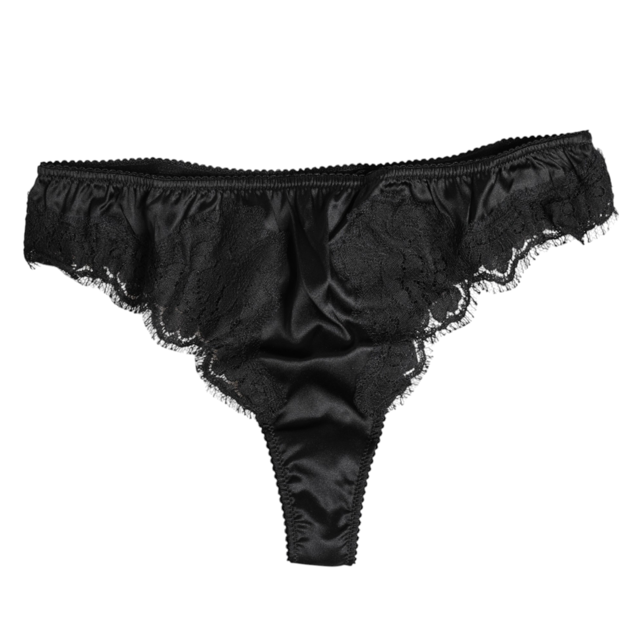 Dolce & Gabbana Black Silk Lace Stretch Bikini Panty Underwear - Image 6