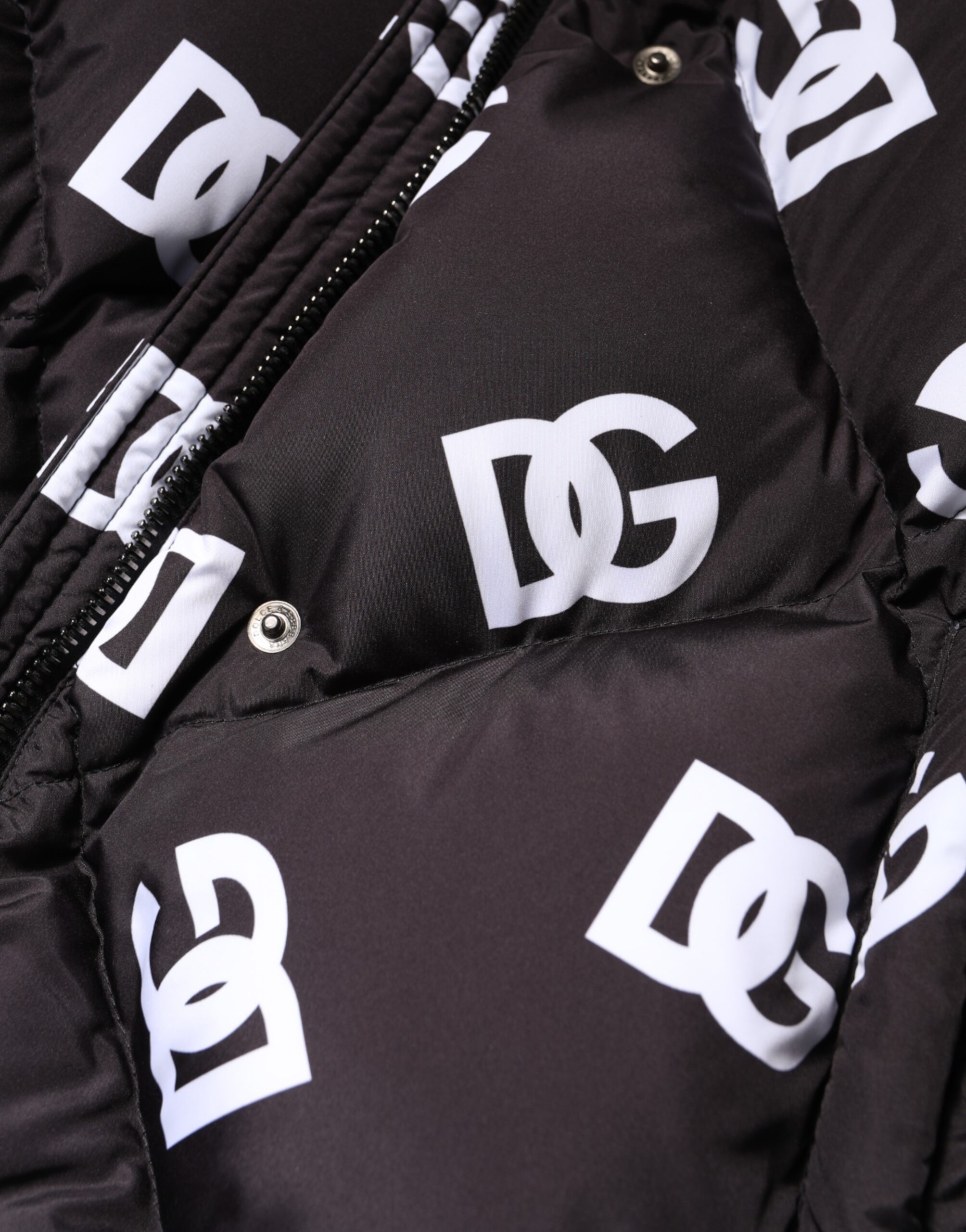 Dolce & Gabbana Black DG Mania Puffer Quilted Long Coat Jacket - Image 8