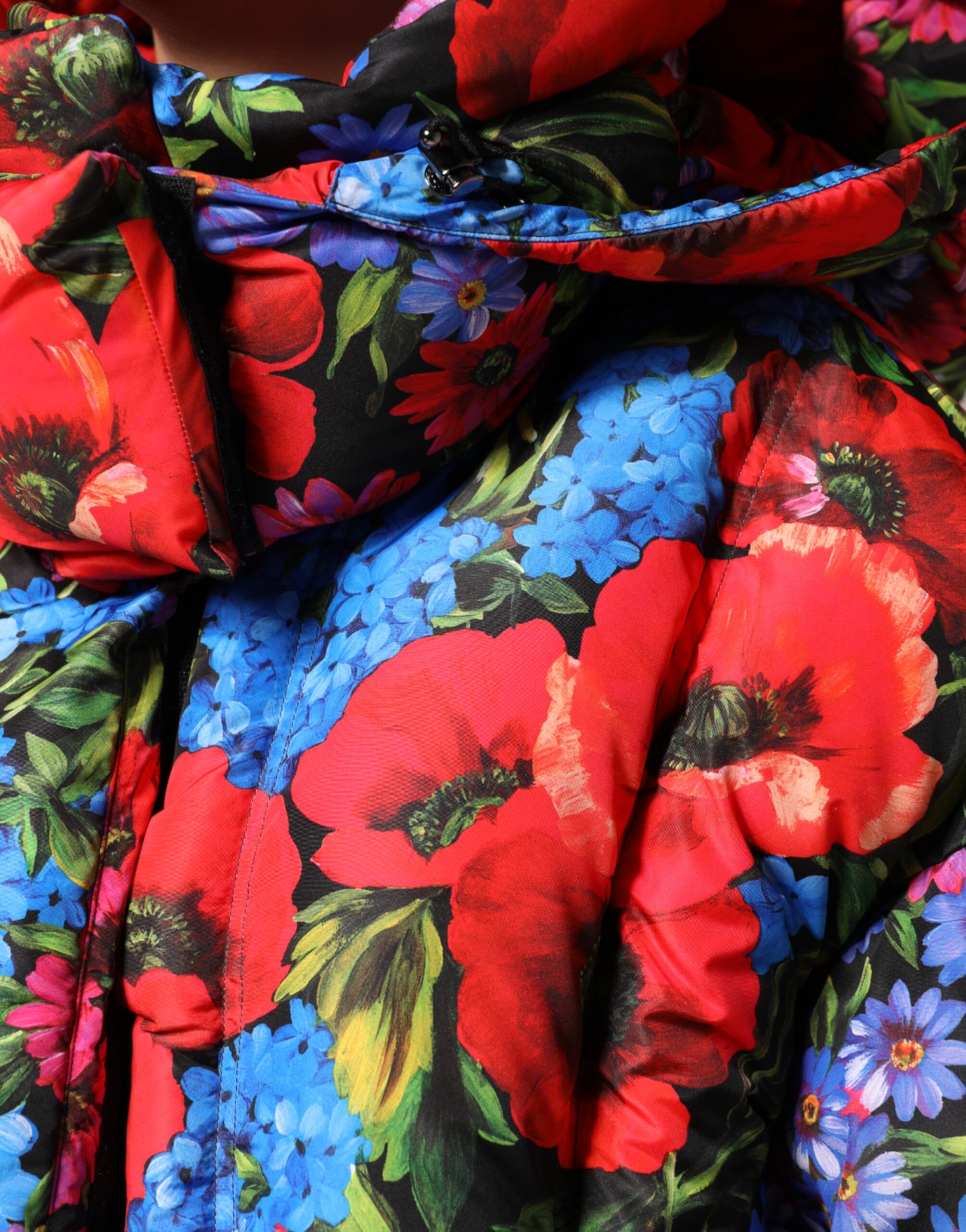 Dolce & Gabbana Multicolor Floral Hooded Puffer Coat Jacket - Image 6