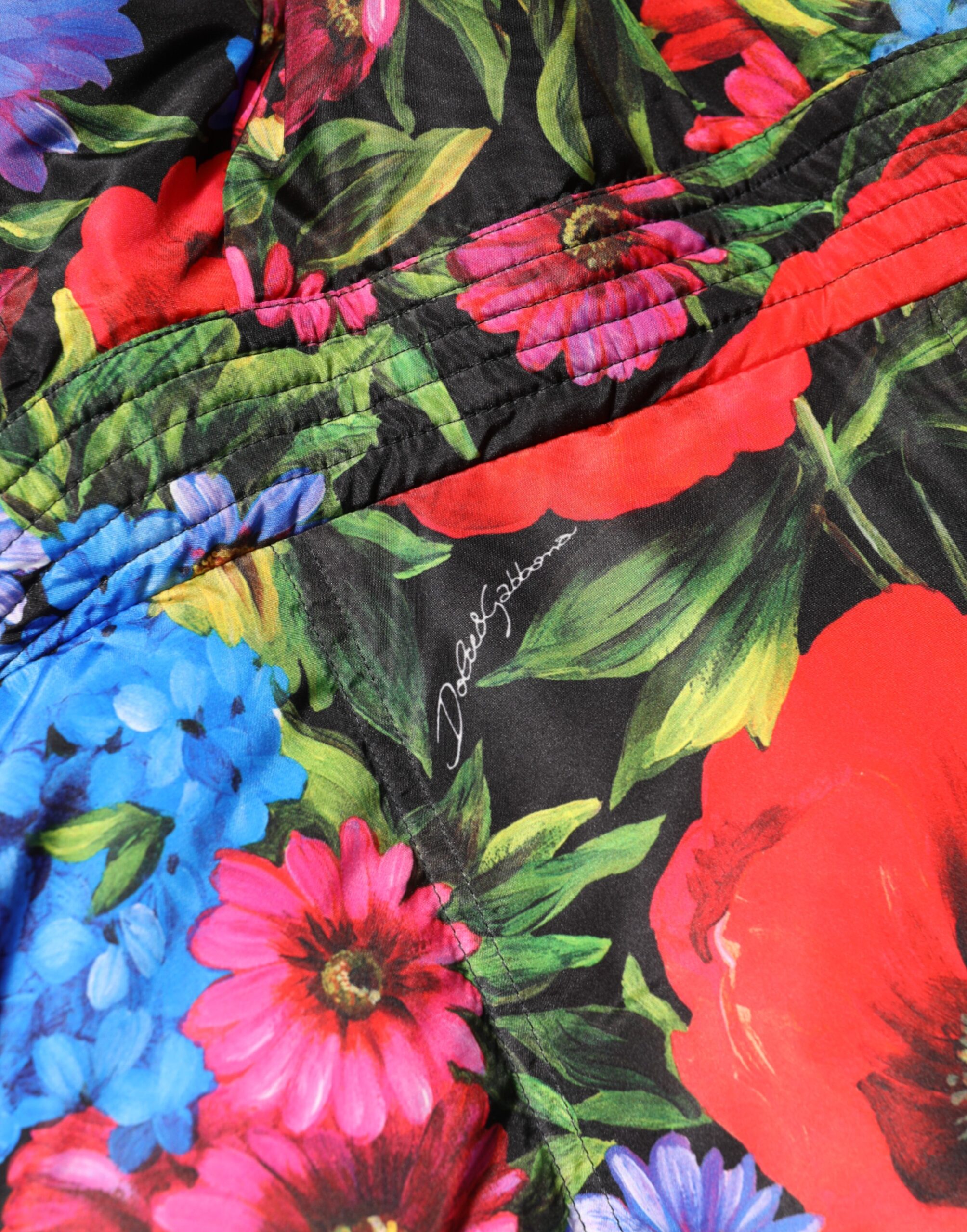 Dolce & Gabbana Multicolor Floral Hooded Puffer Coat Jacket - Image 8