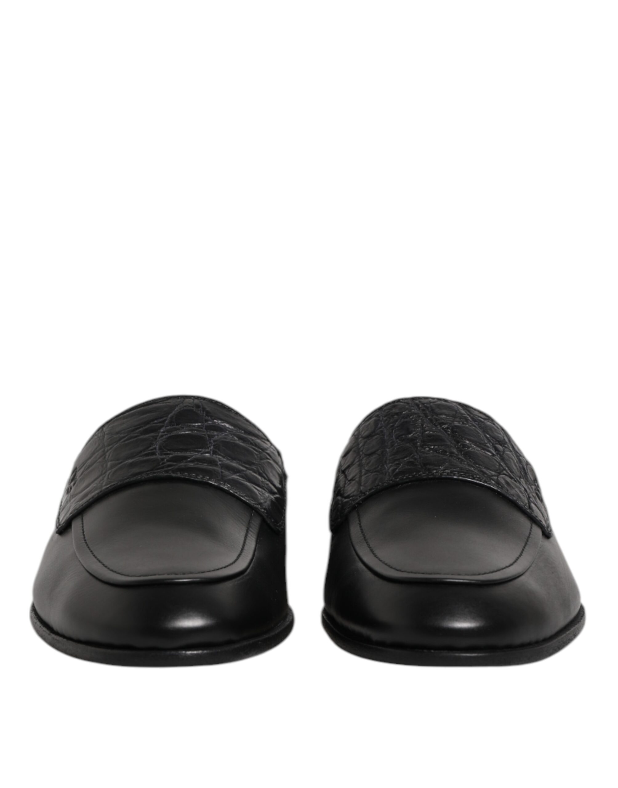 Dolce & Gabbana Black Calfskin Leather Slip On Loafers Shoes - Image 2