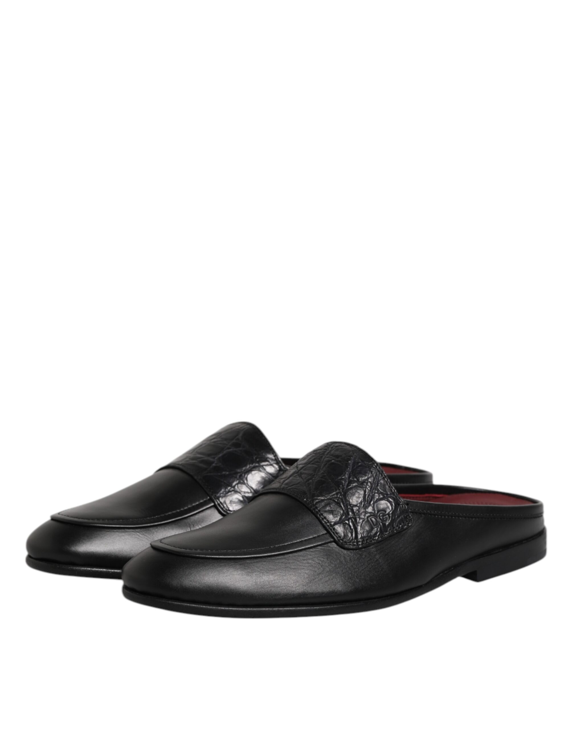 Dolce & Gabbana Black Calfskin Leather Slip On Loafers Shoes - Image 4