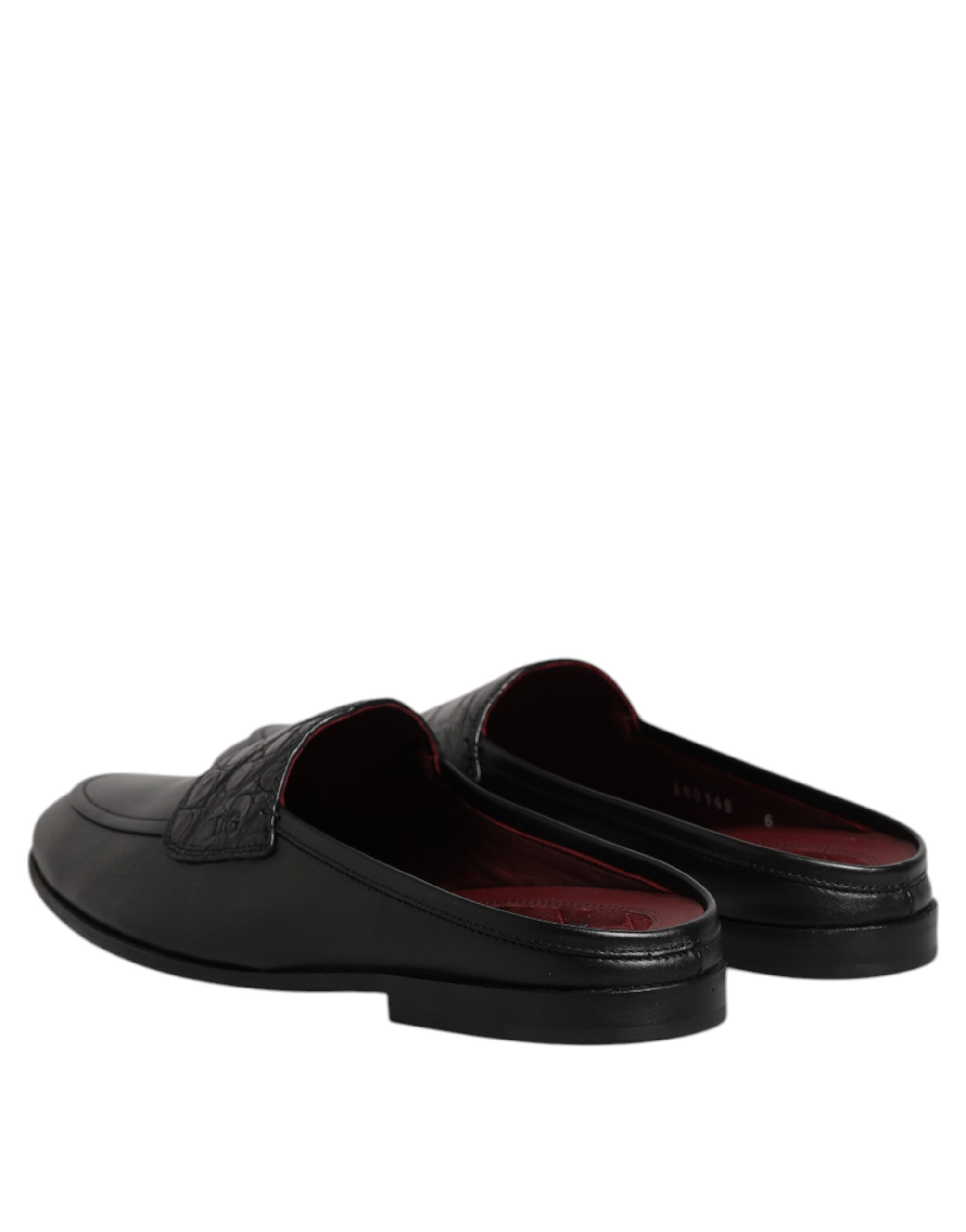 Dolce & Gabbana Black Calfskin Leather Slip On Loafers Shoes - Image 5