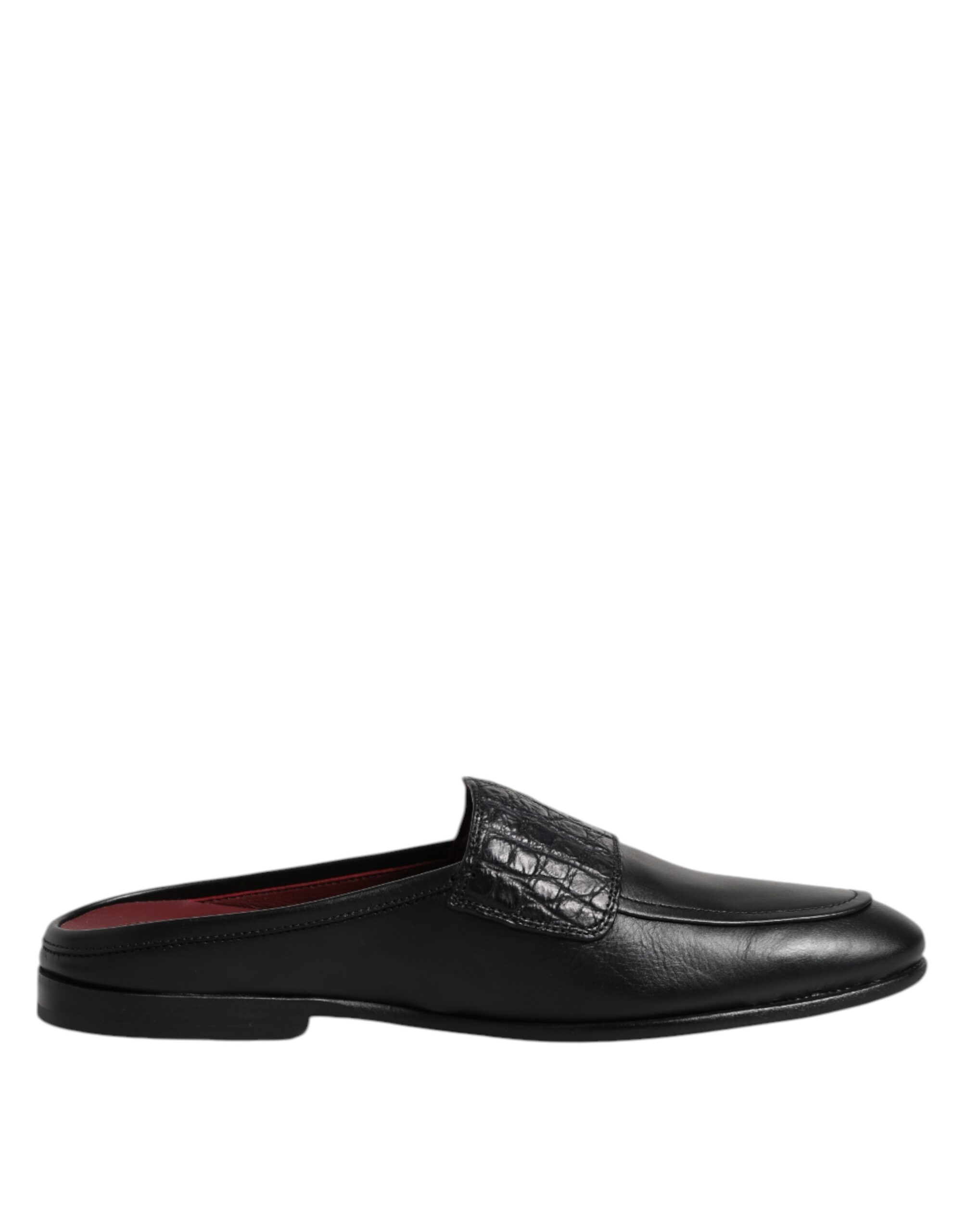 Dolce & Gabbana Black Calfskin Leather Slip On Loafers Shoes - Image 7