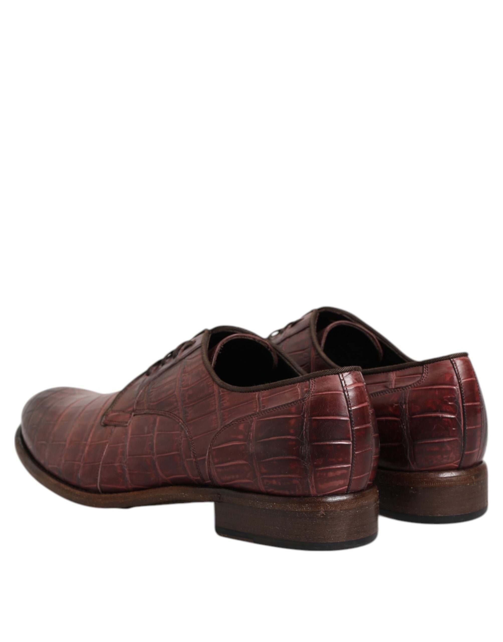 Dolce & Gabbana Burgundy Leather Lace Up Derby Dress Shoes - Image 5